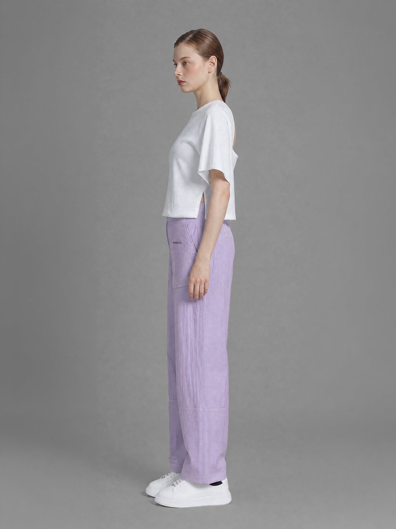 ICE BLUE / SOFT BLUSH PINK RELAXED TAPERED PANTS