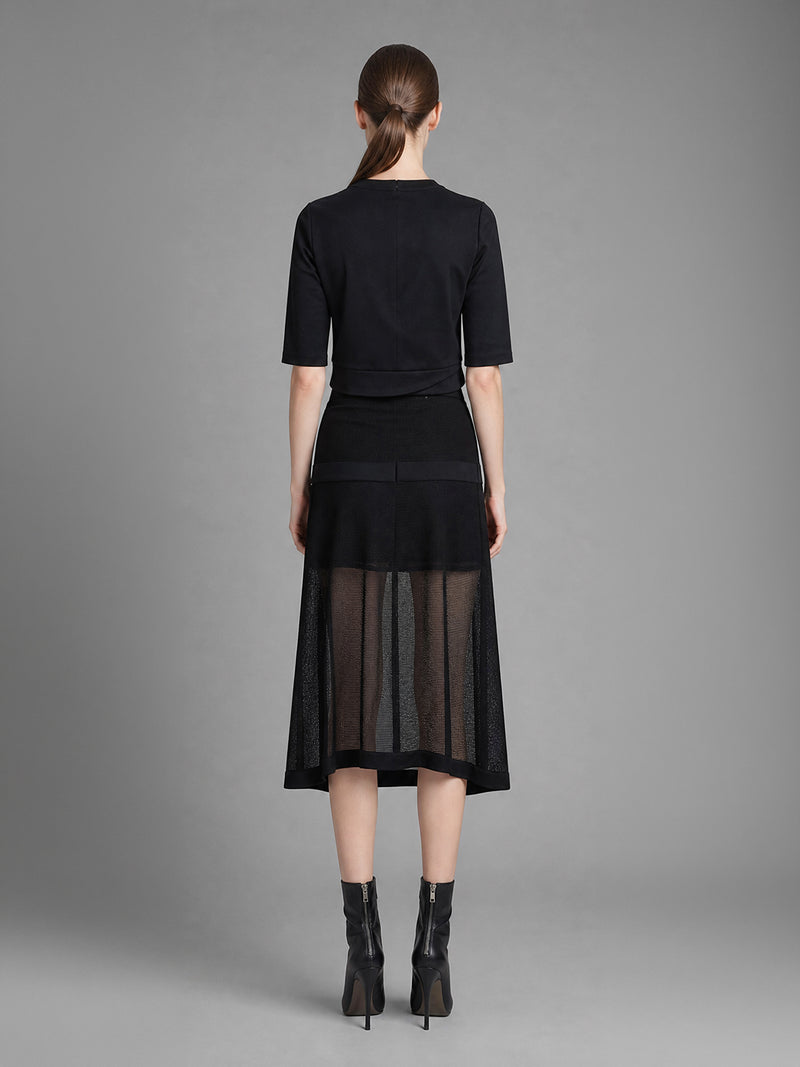 CLASSIC BLACK / STARRY WHITE CASUAL LONG SKIRT