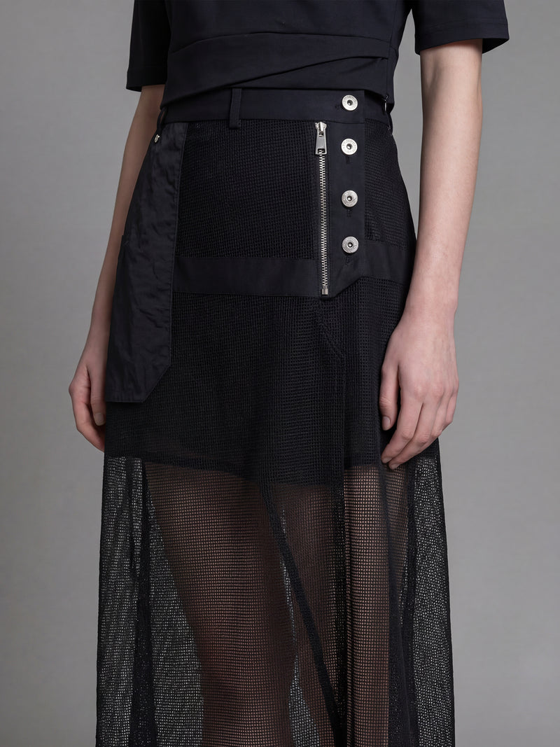 CLASSIC BLACK / STARRY WHITE CASUAL LONG SKIRT