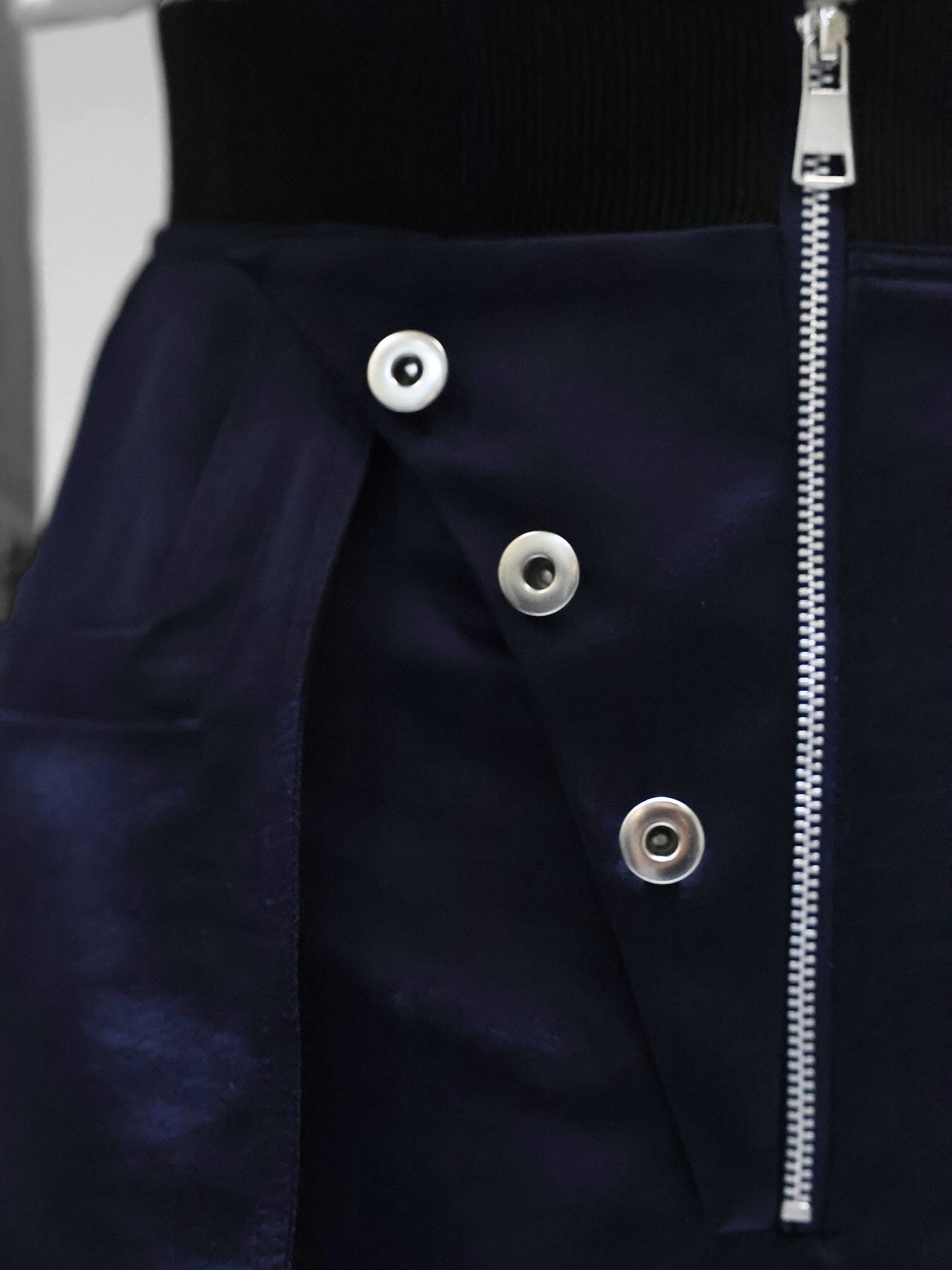STARRY WHITE / MIDNIGHT BLUE SATIN FUTURISTIC SHORTS