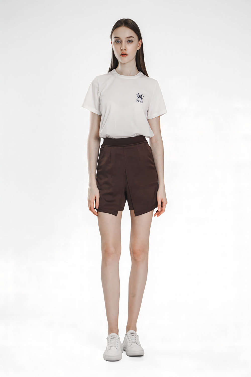 BLACK / MOCHA SATIN SHORTS