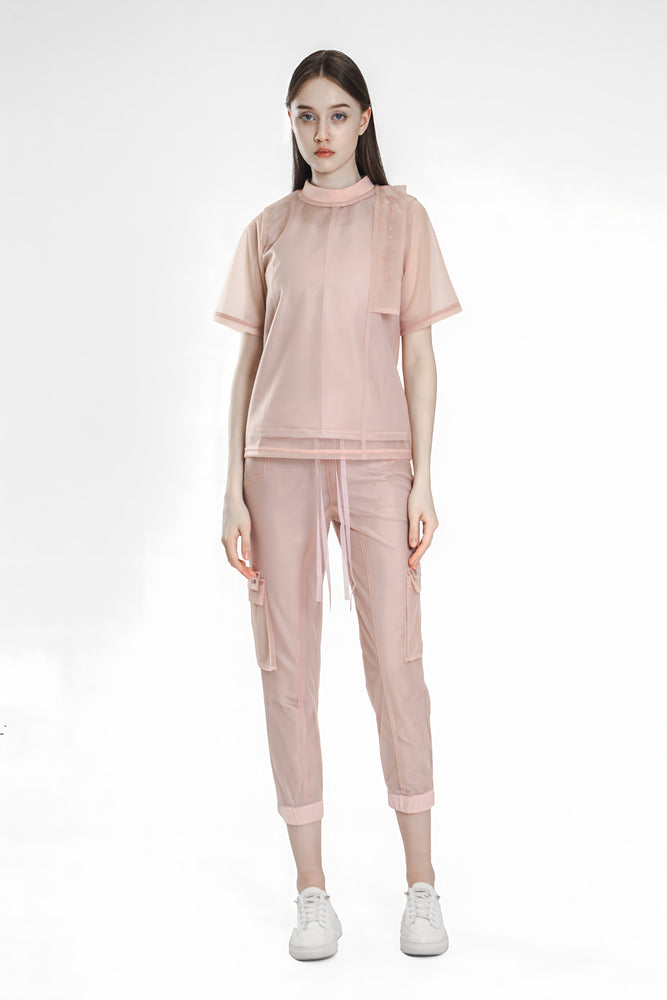 
                  
                    PINK/BLUE MESH CASUAL SLIM PANTS
                  
                