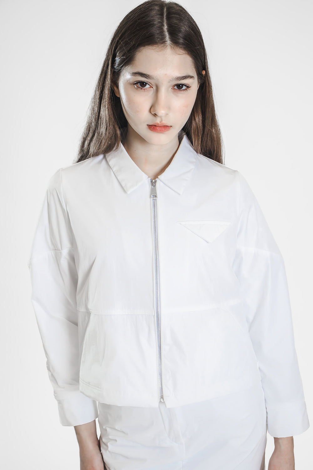 BRIGHT WHITE TRENCH COAT COTTON JACKET