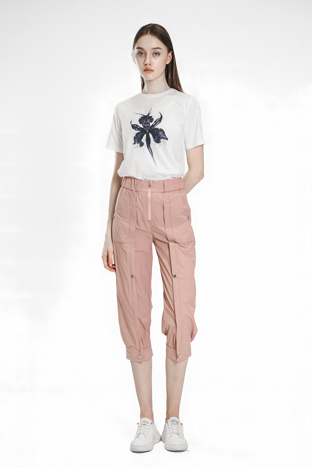 DESERT ROSE PINK / GLACIER GREY TRENCH COAT CROPPED PANTS