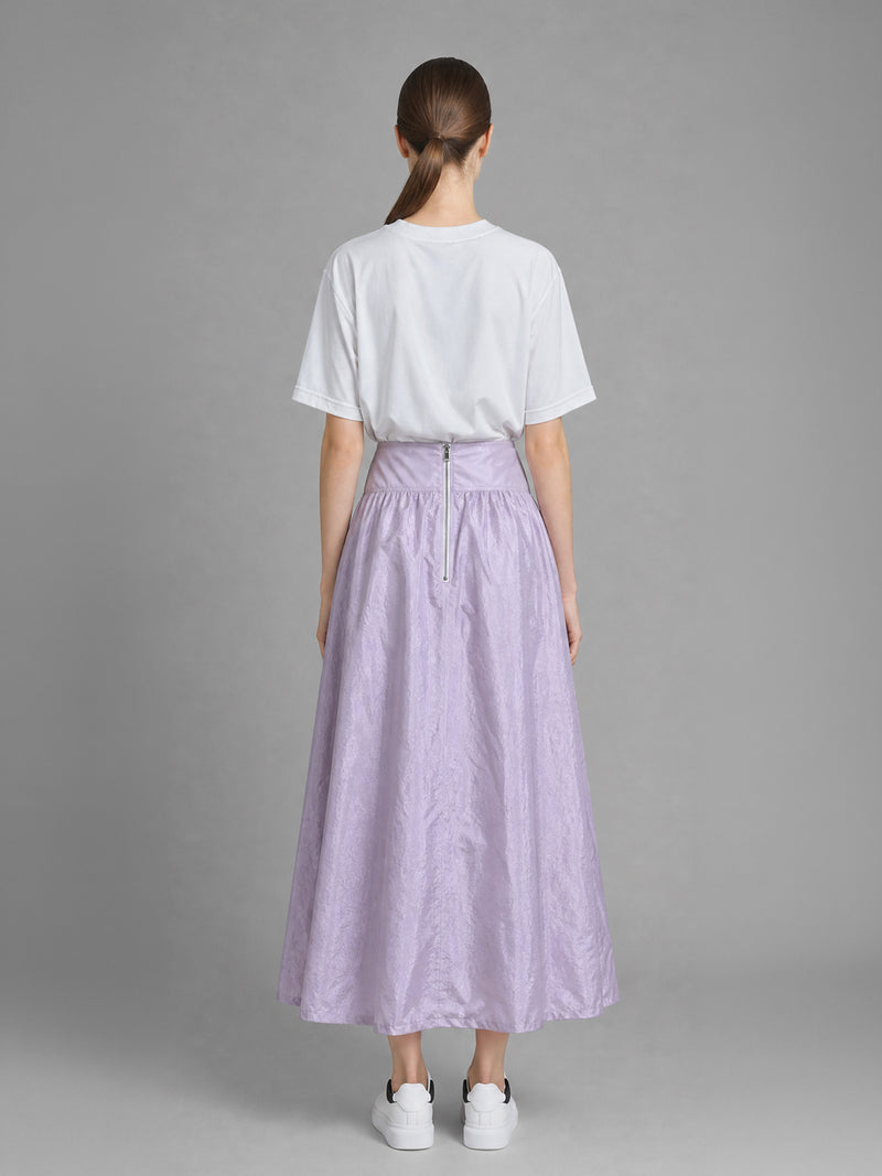 ICE BLUE / SOFT BLUSH PINK CASUAL TRENCH LONG SKIRT