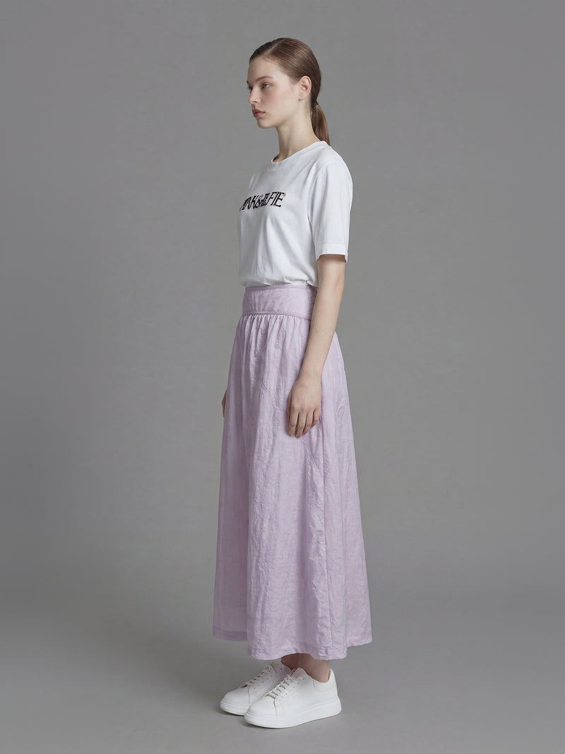 ICE BLUE / SOFT BLUSH PINK CASUAL TRENCH LONG SKIRT