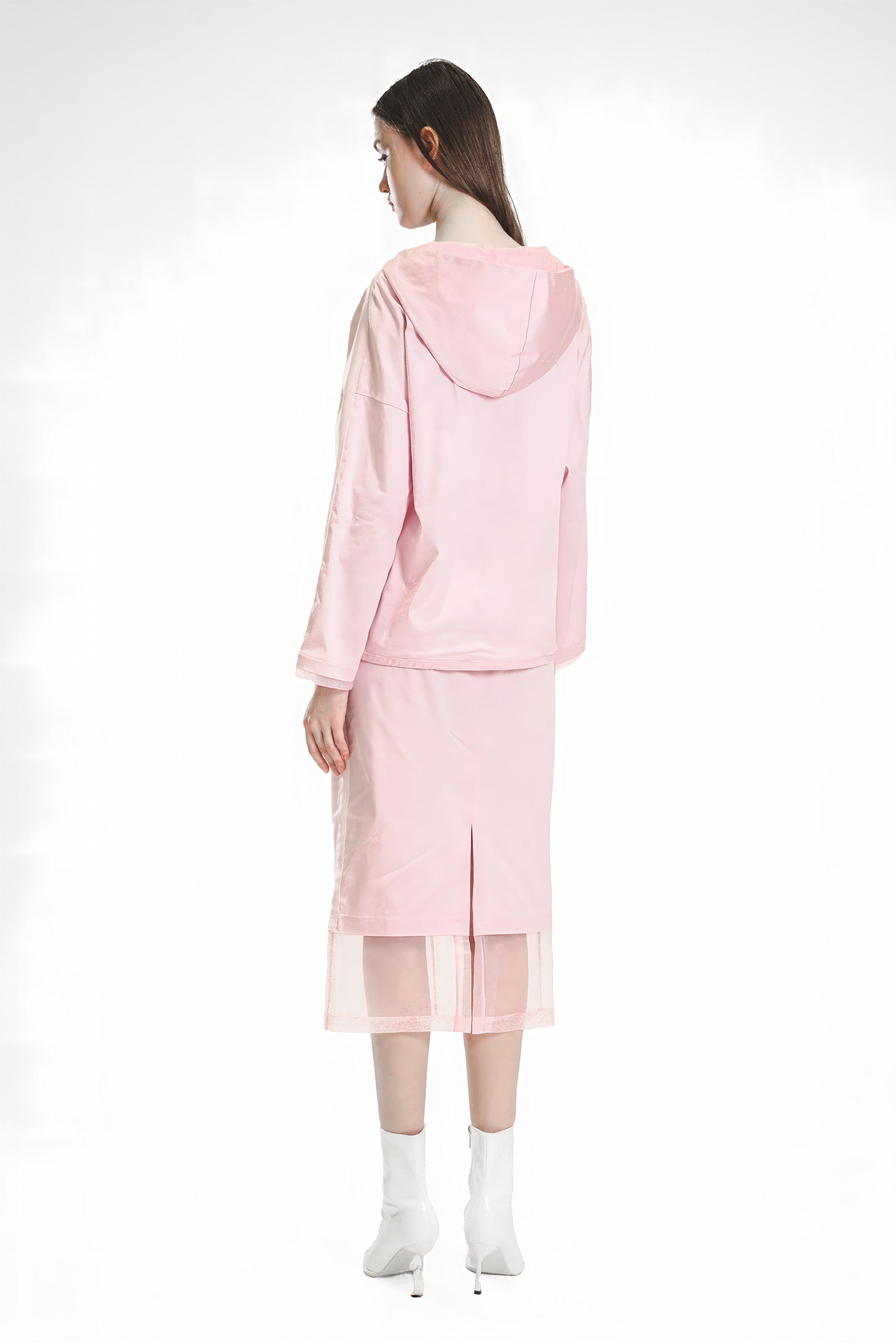 EXTRAORDINARY PINK/BRIGHT WHITE LONG-SLEEVE OVERSIZED HOODIE