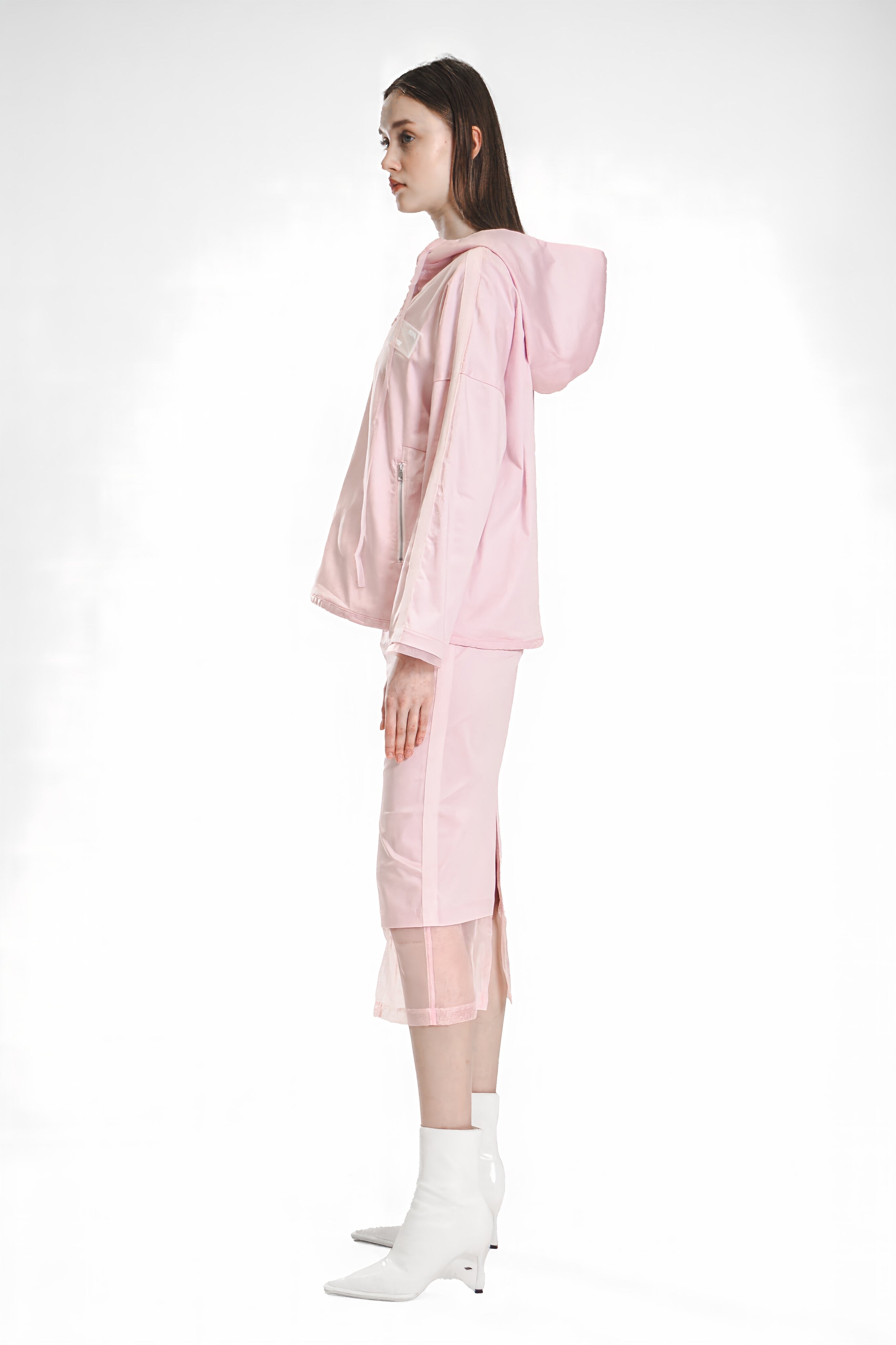 EXTRAORDINARY PINK/BRIGHT WHITE LONG-SLEEVE OVERSIZED HOODIE