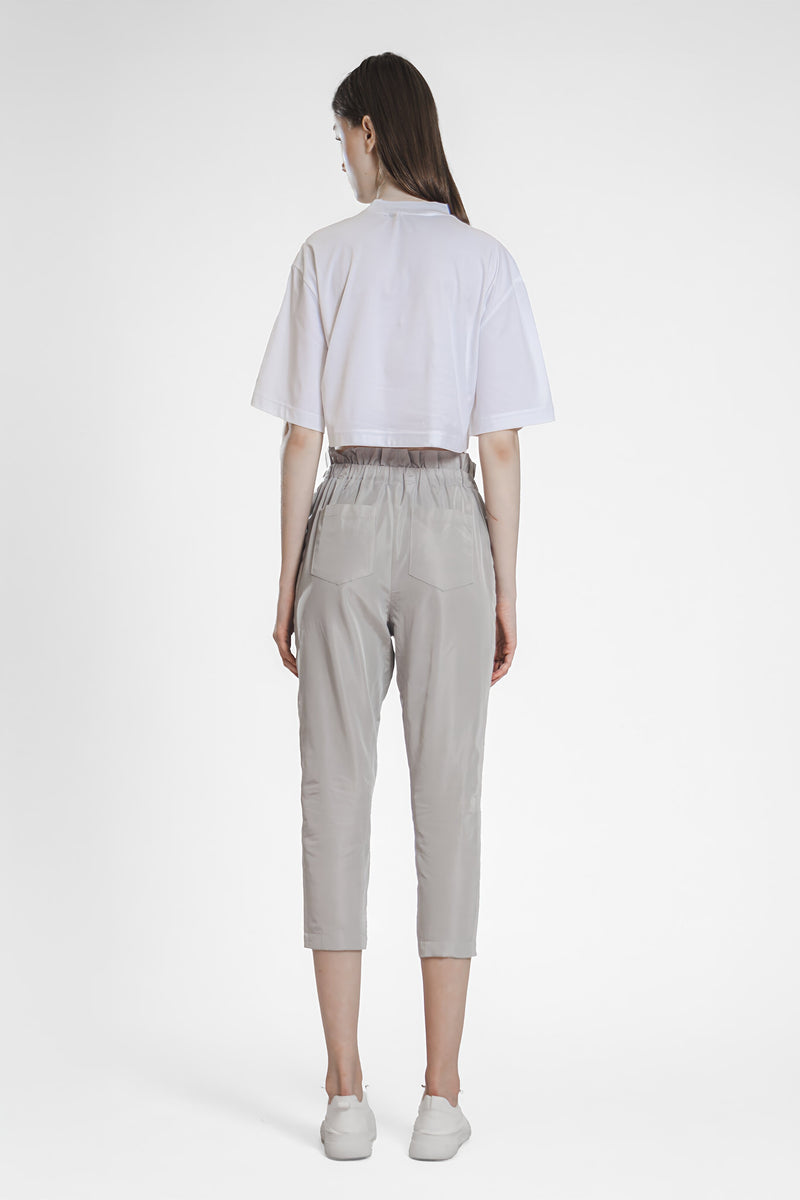 EXTRAORDINARY PINK/FLINT GRAY SLIM-FIT HIGH-WAIST PANTS