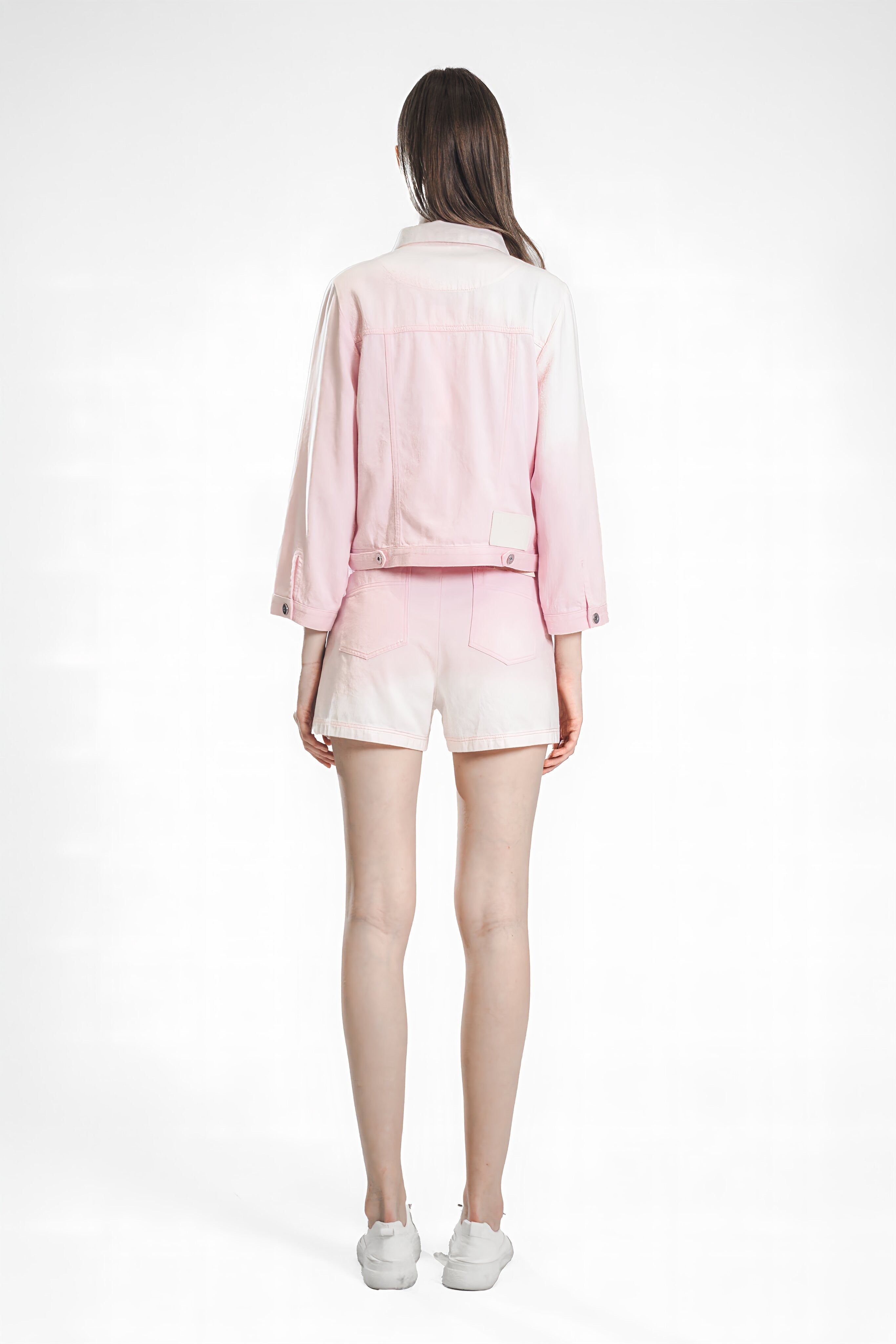 EXTRAORDINARY PINK/ICE BLUE LIGHT SLIM-FIT DENIM SHORTS