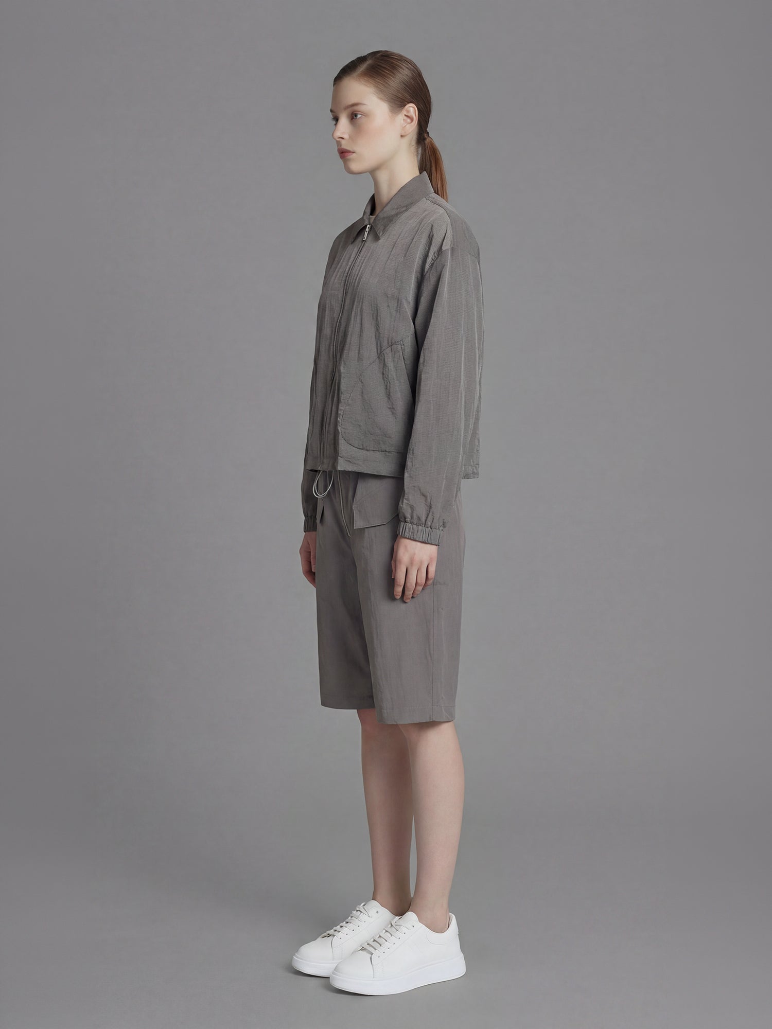 COOL MIST GREY / WARM TAUPE TRENCH RELAXED JACKET