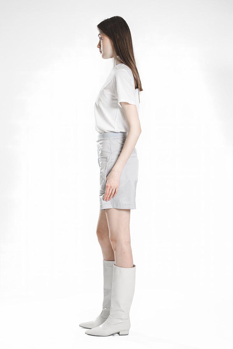 GRAY/BLACK EMBROIDERED SHADIAN CASUAL SHORTS