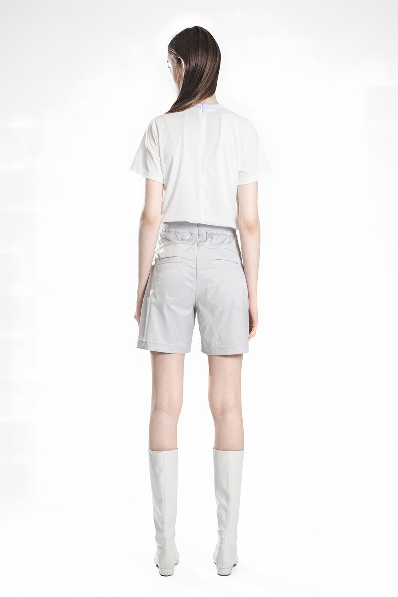 GRAY/BLACK EMBROIDERED SHADIAN CASUAL SHORTS