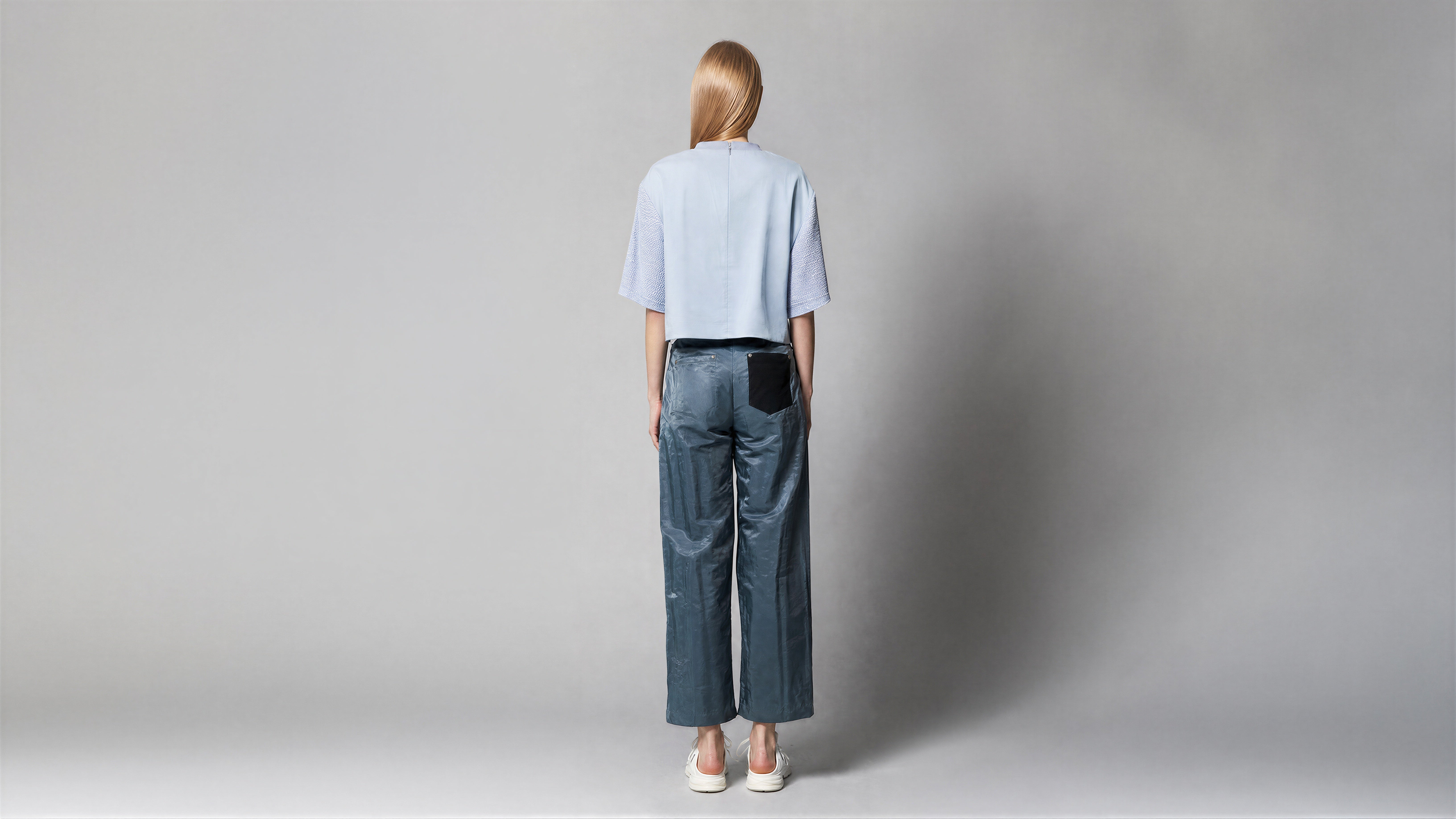 ICE BLUE / STARLIGHT PINK WOOL-BLEND TOP