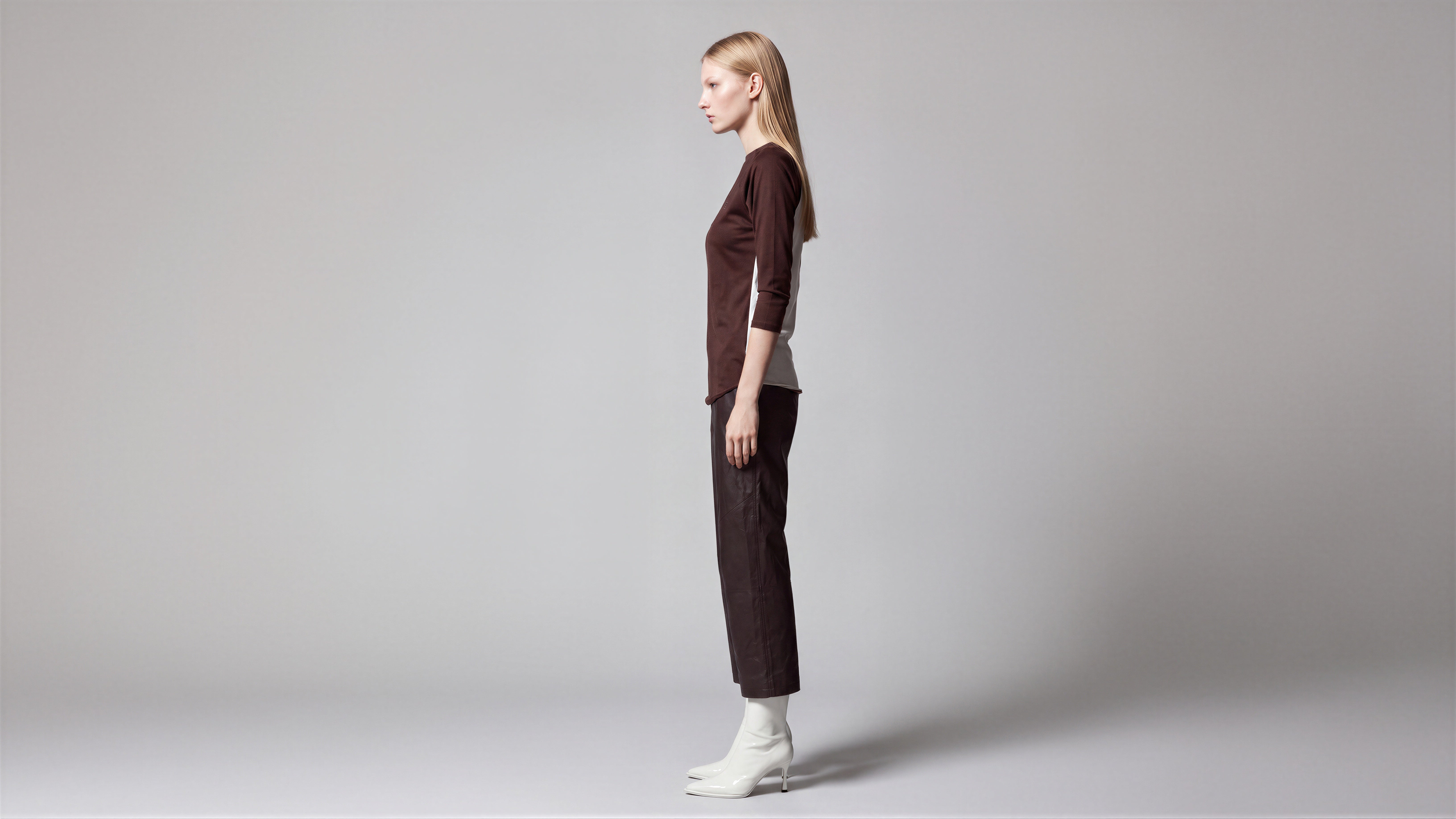 NAVY BLUE / DEEP BURGUNDY 3/4-SLEEVE LONG T-SHIRT