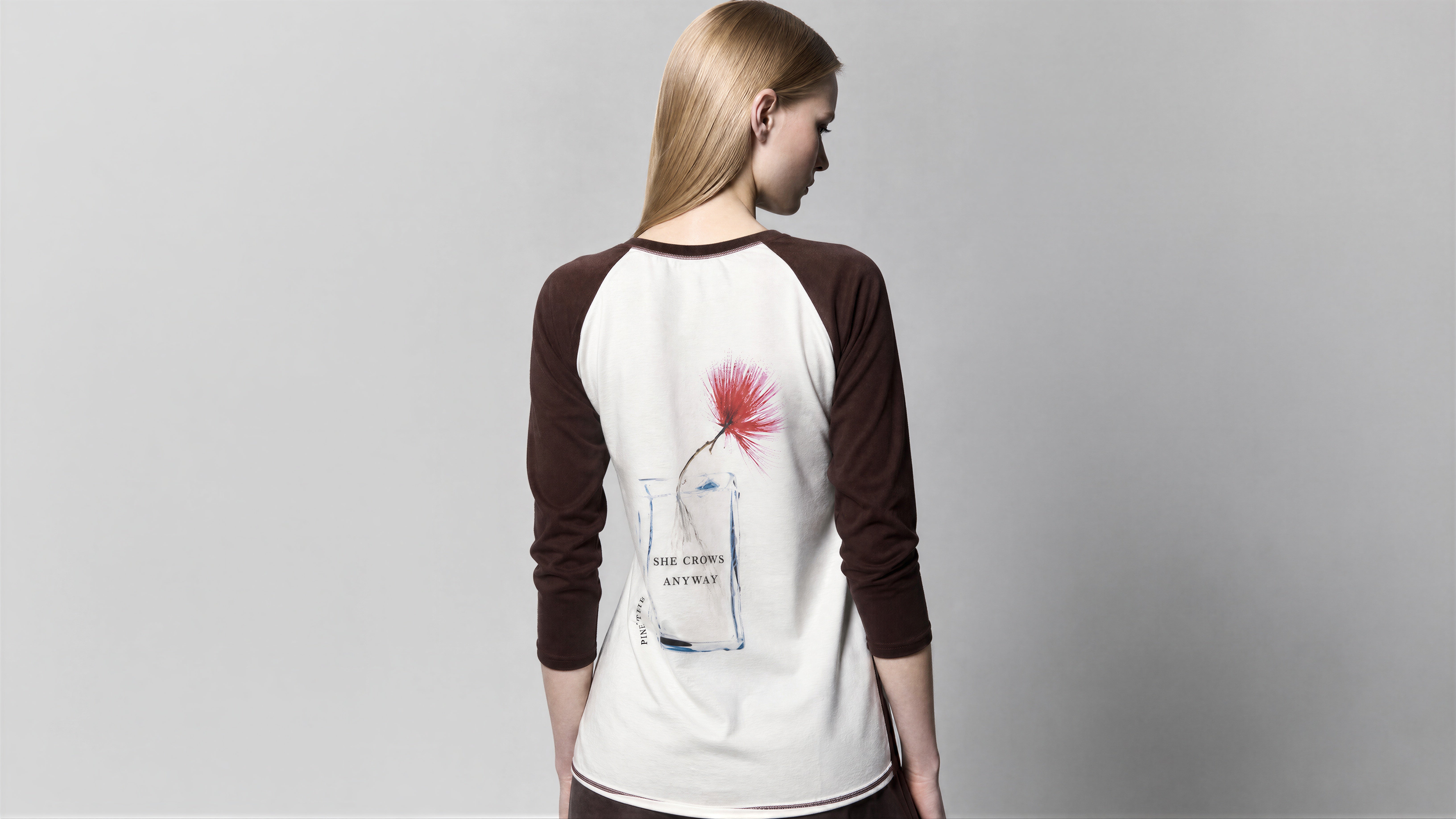 NAVY BLUE / DEEP BURGUNDY 3/4-SLEEVE LONG T-SHIRT