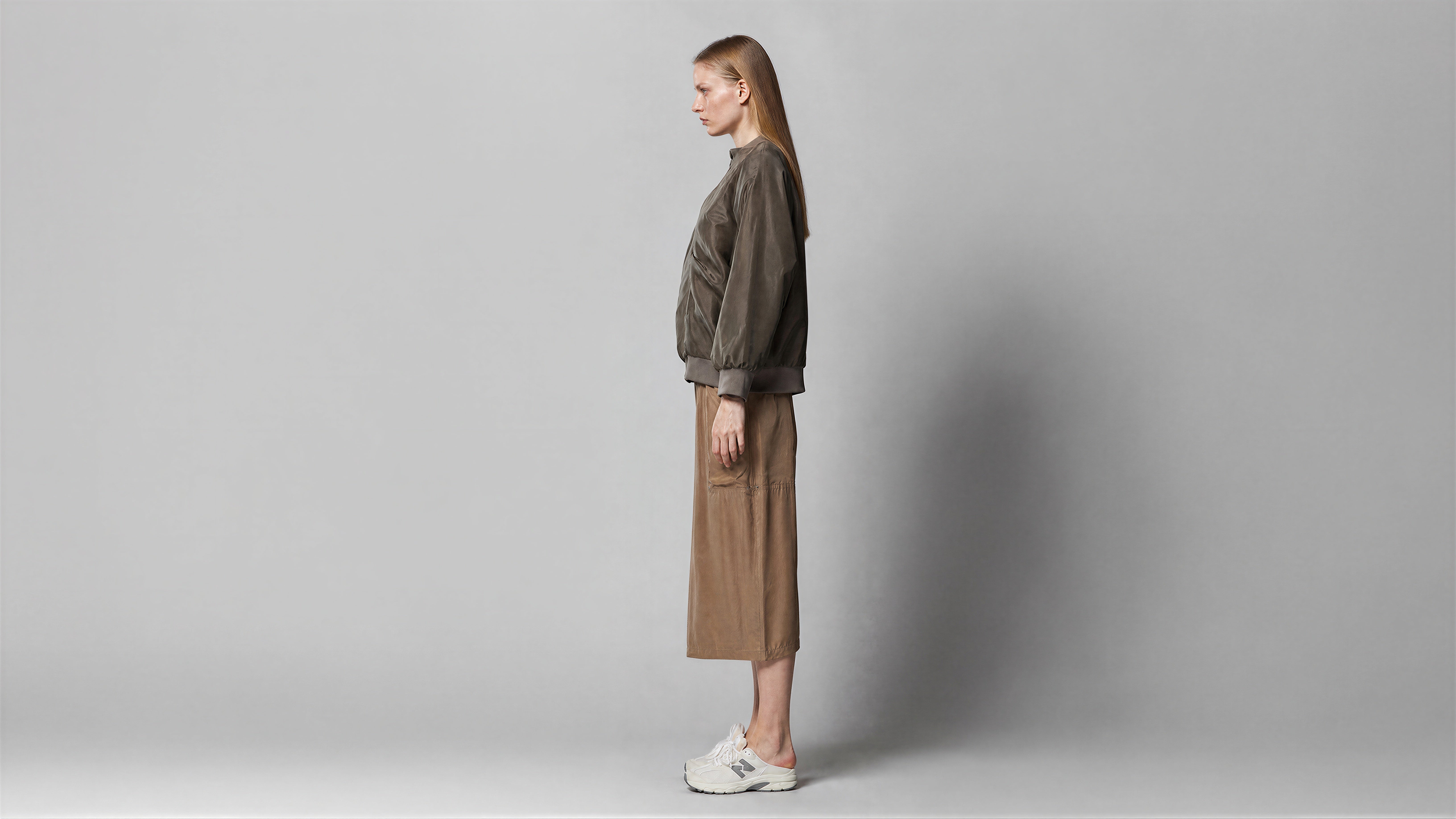 MIDNIGHT BLACK / AMBER BROWN ORGANZA DRAPED CASUAL JACKET