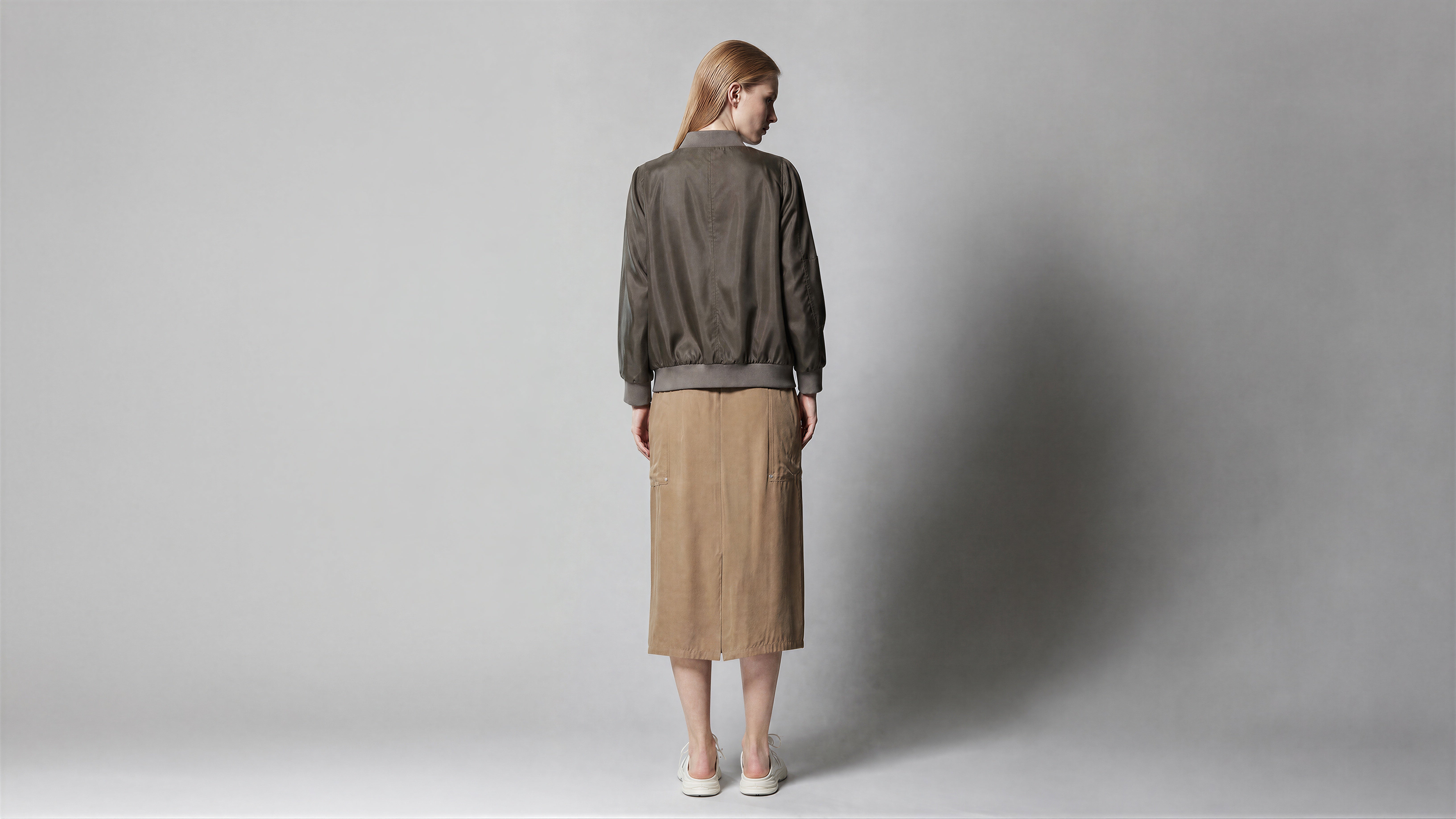 MIDNIGHT BLACK / AMBER BROWN ORGANZA DRAPED CASUAL JACKET