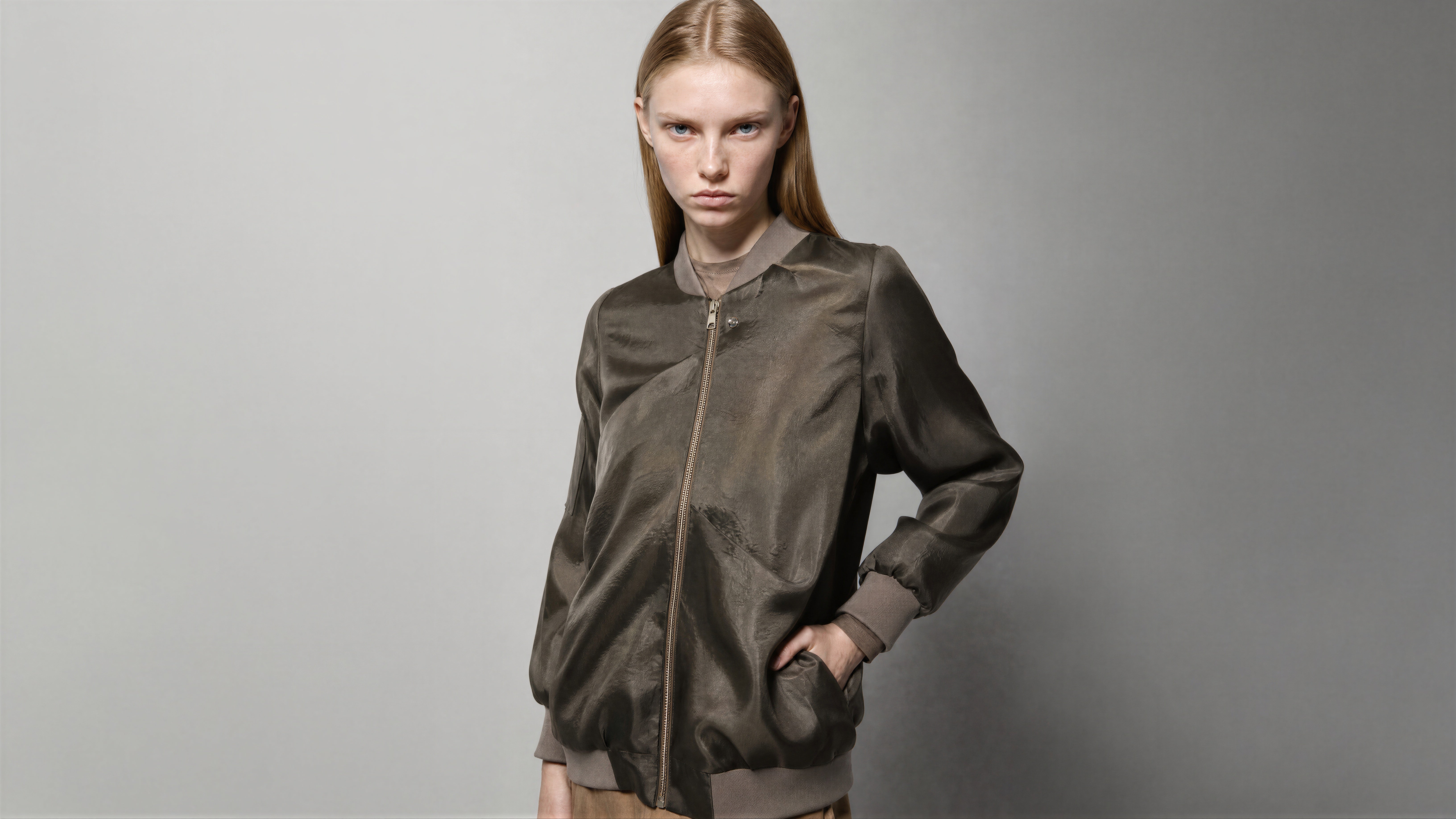 MIDNIGHT BLACK / AMBER BROWN ORGANZA DRAPED CASUAL JACKET