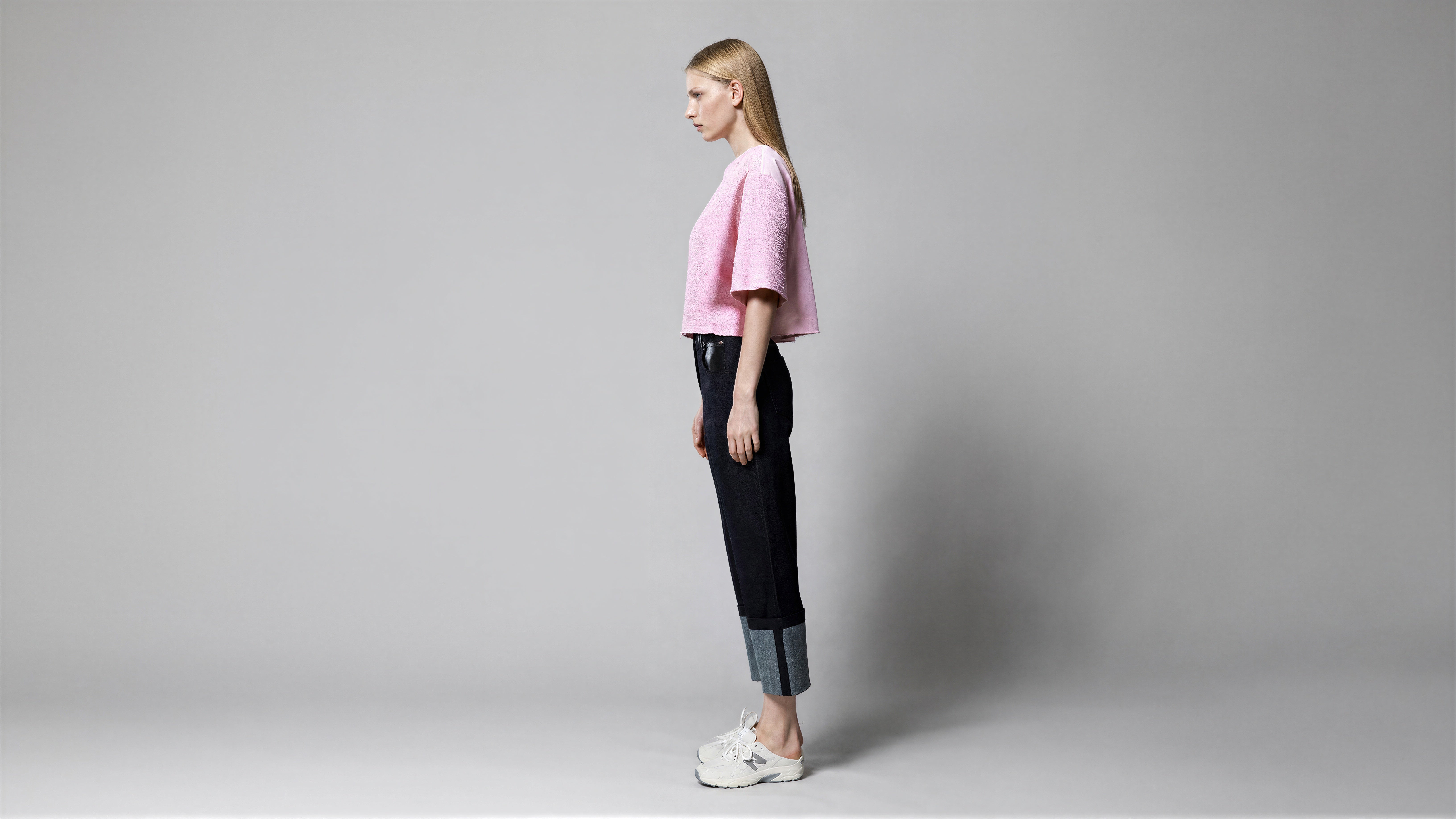ICE BLUE / STARLIGHT PINK WOOL-BLEND TOP