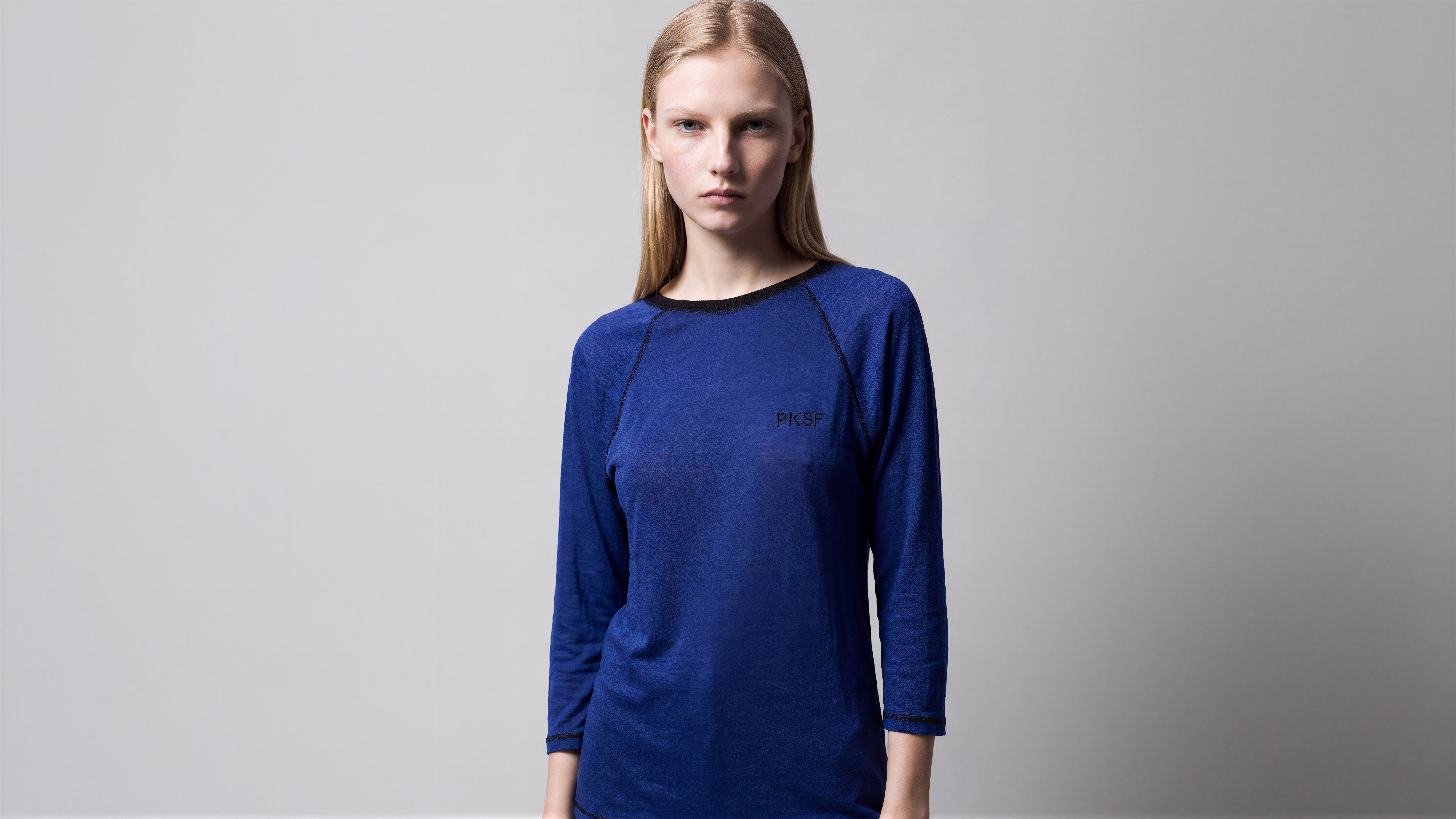 NAVY BLUE / DEEP BURGUNDY 3/4-SLEEVE LONG T-SHIRT