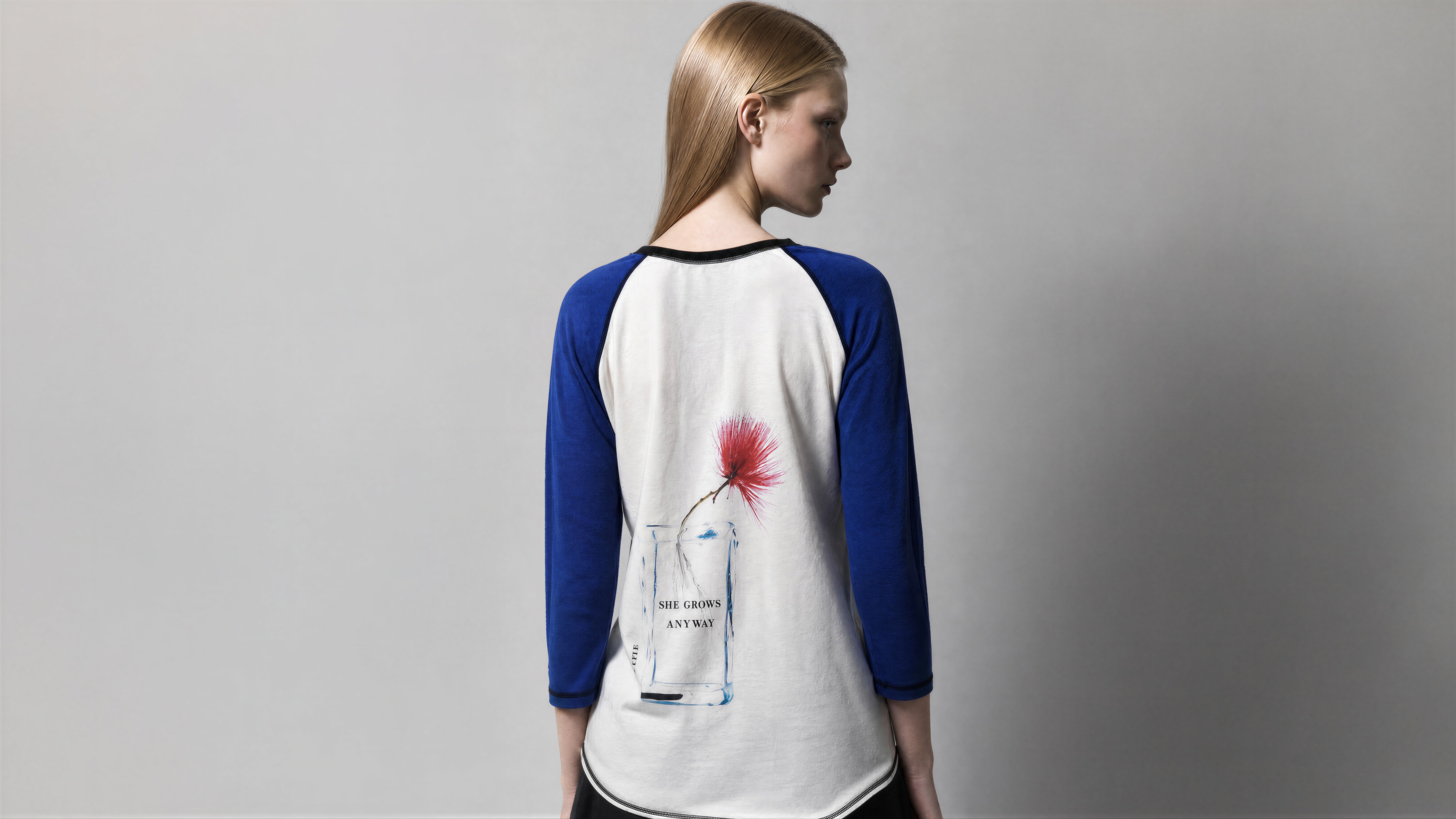 NAVY BLUE / DEEP BURGUNDY 3/4-SLEEVE LONG T-SHIRT