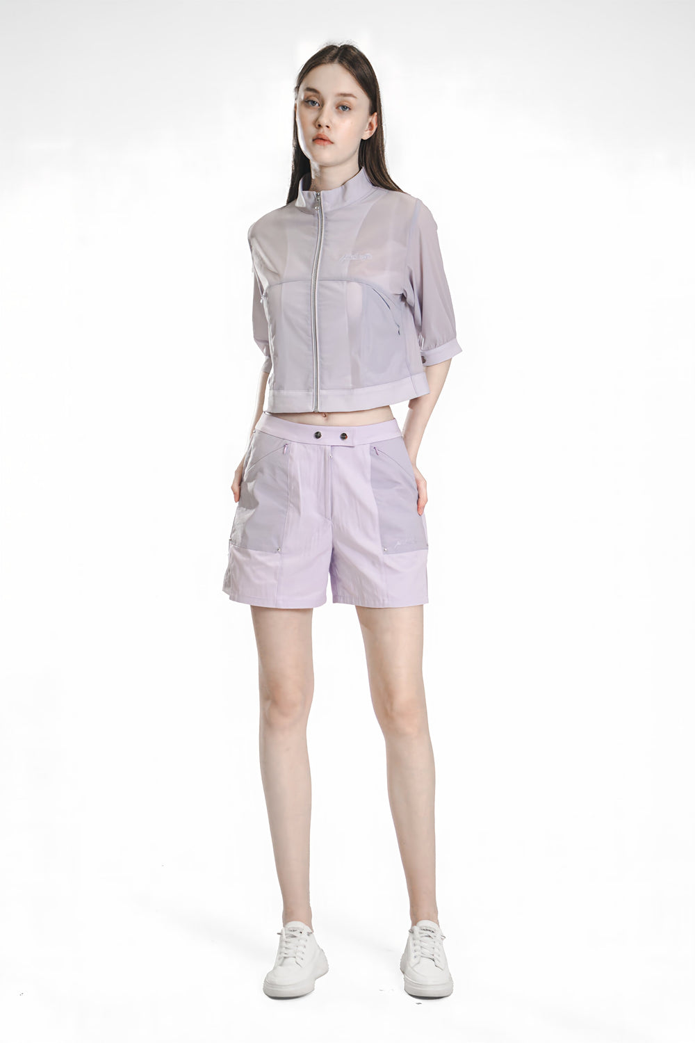 PINK / ORCHID ICE PURPLE CROPPED WIDE-LEG PANTS