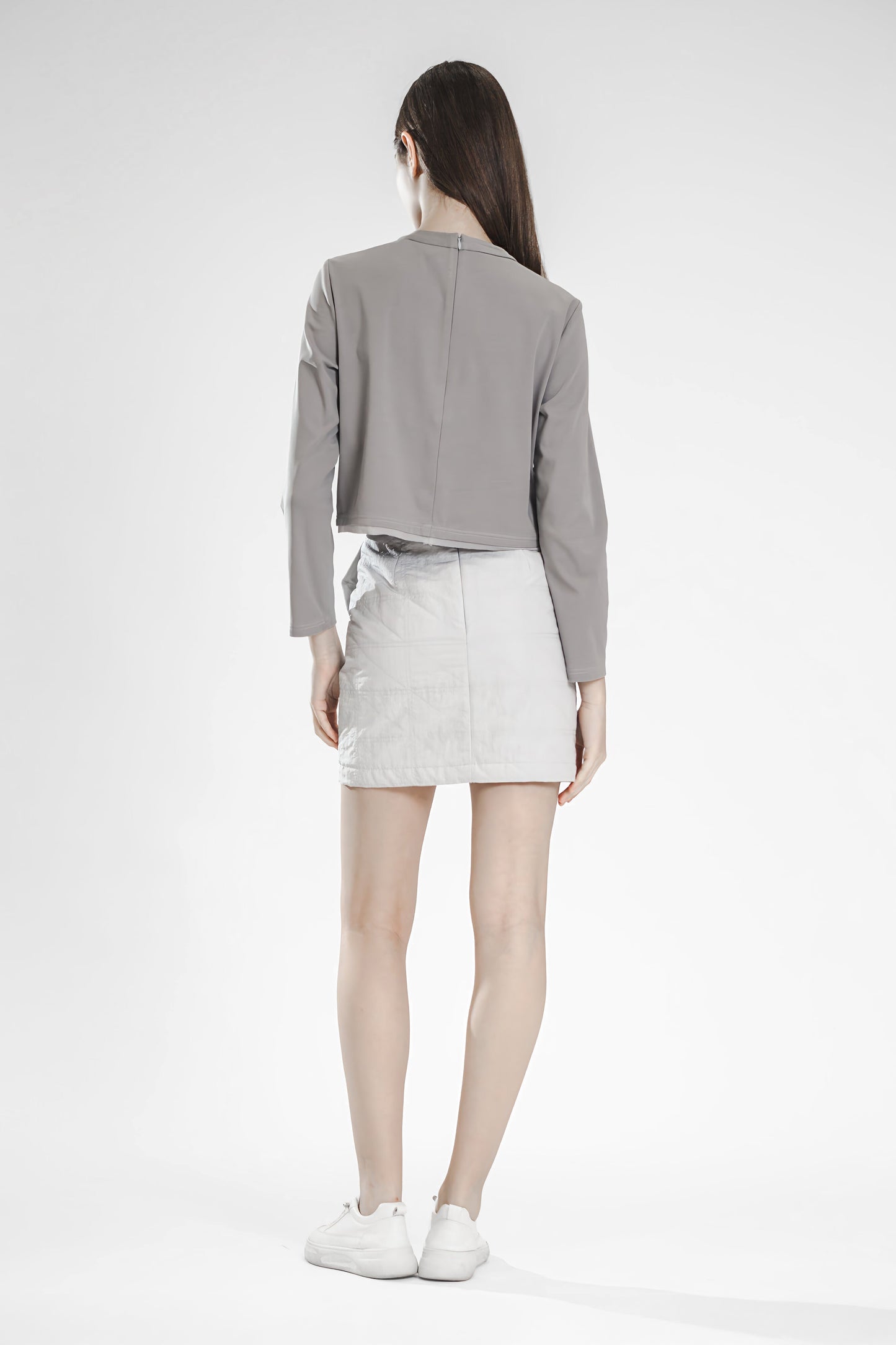 
                  
                    MOONLIGHT GRAY SLIM-FIT SKIRT
                  
                