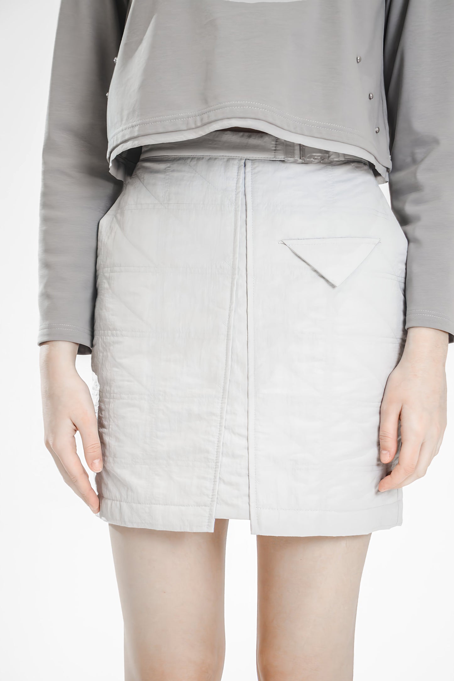 
                  
                    MOONLIGHT GRAY SLIM-FIT SKIRT
                  
                