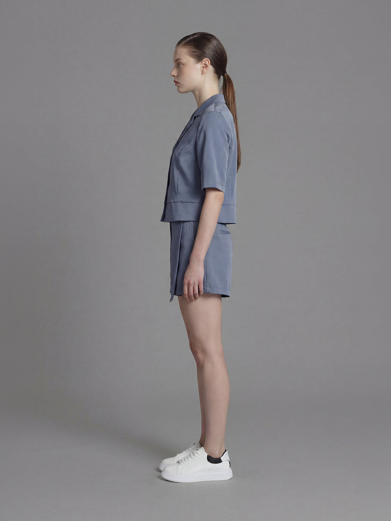 ICE SKY BLUE / COOL MIST GREY SATEEN SKORT