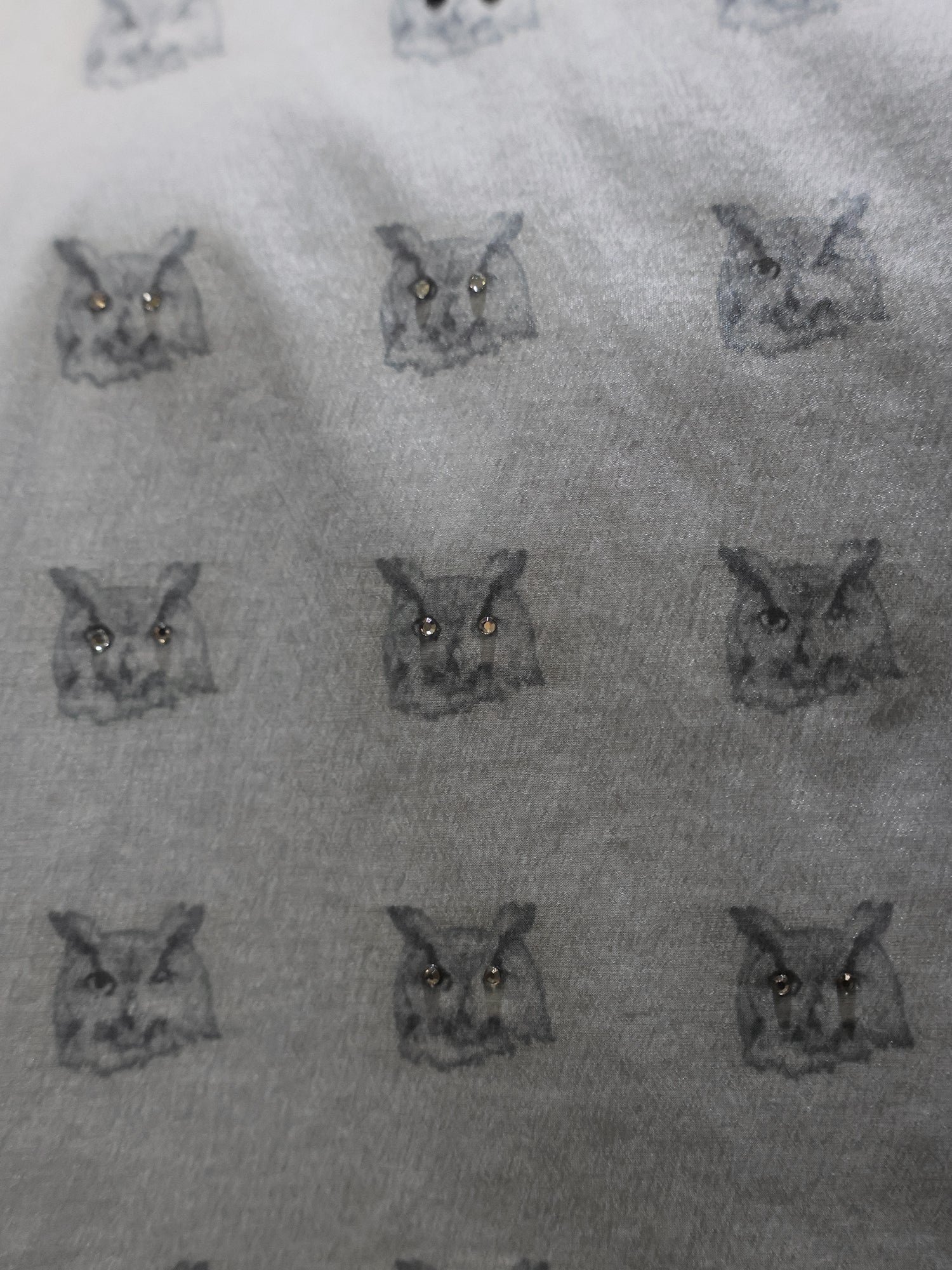 COOL GREY-BLUE / COOL GREY-PURPLE OWL PRINT CROPPED TRENCH TOP