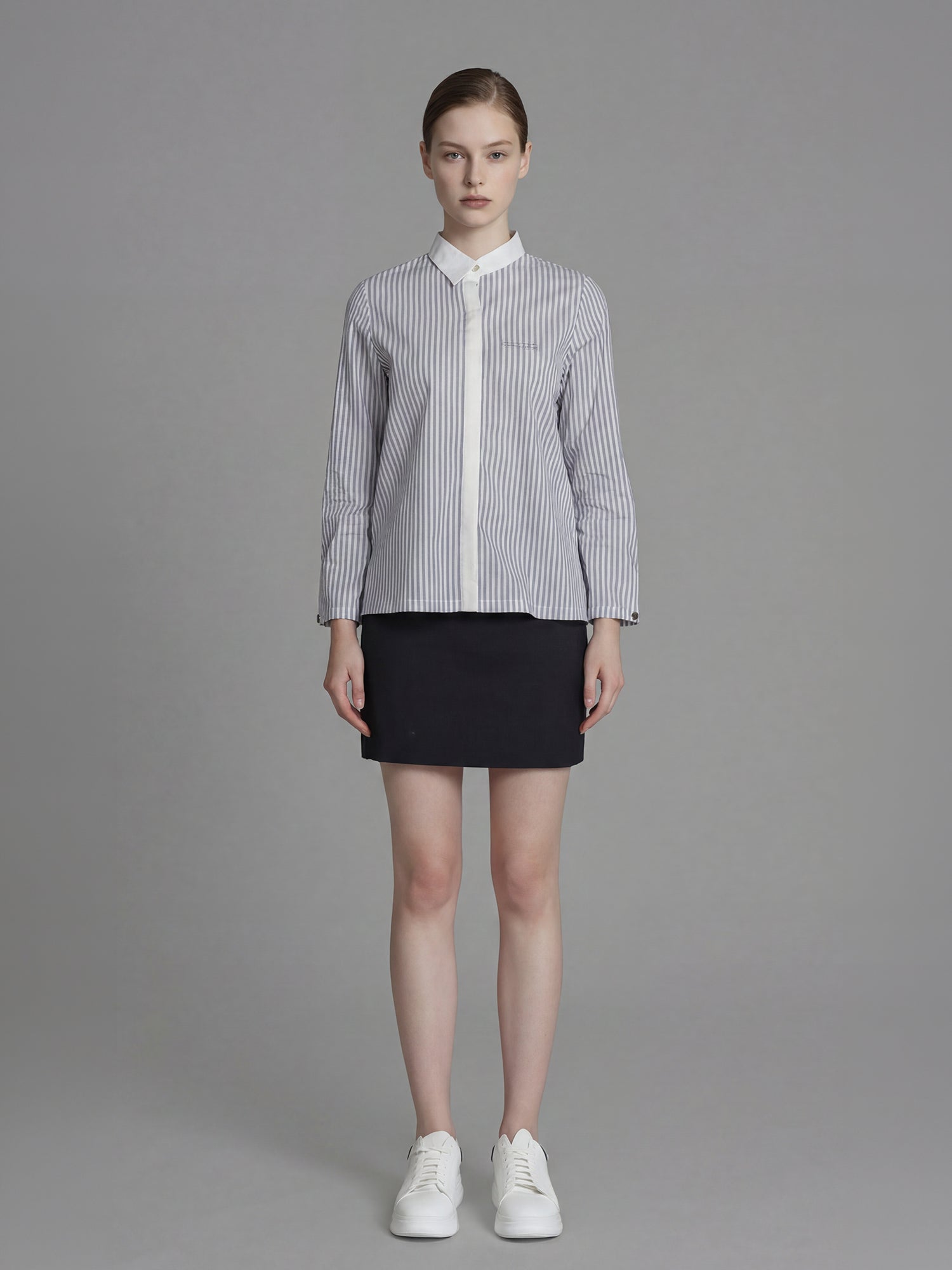 SOFT APRICOT PINK / COOL MIST GREY LONG-SLEEVE SHIRT