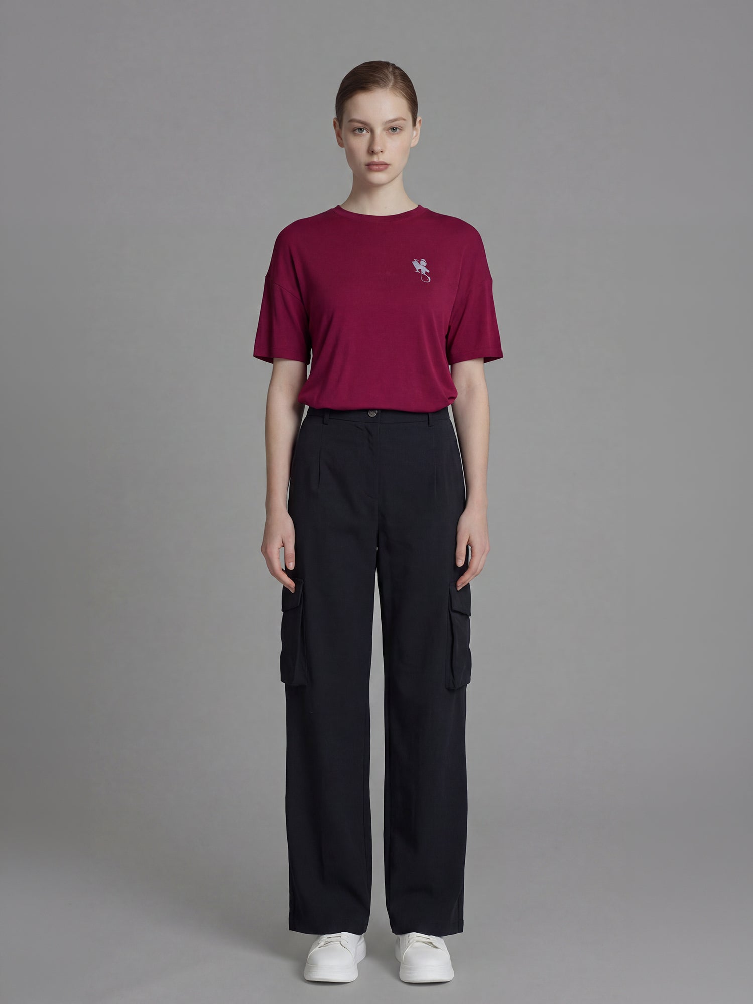 CLASSIC BLACK / STARRY WHITE TRENCH UTILITY STRAIGHT-LEG PANTS