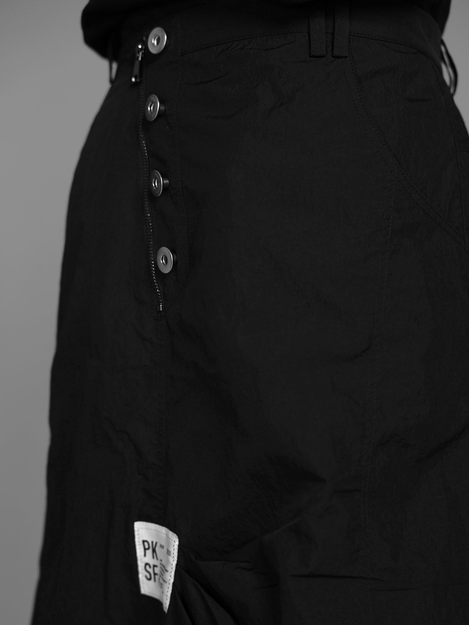 CLASSIC BLACK / CLOUD BLUE TRENCH ASYMMETRICAL LONG SKIRT