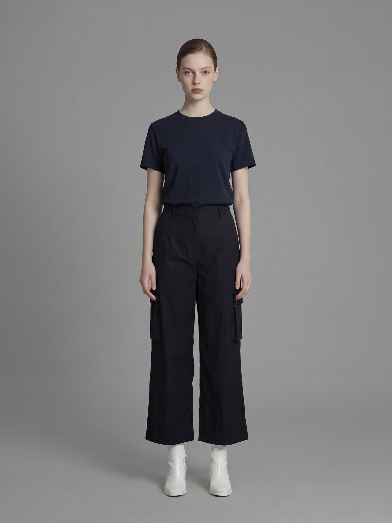 CLASSIC BLACK / STARRY WHITE TRENCH UTILITY STRAIGHT-LEG PANTS