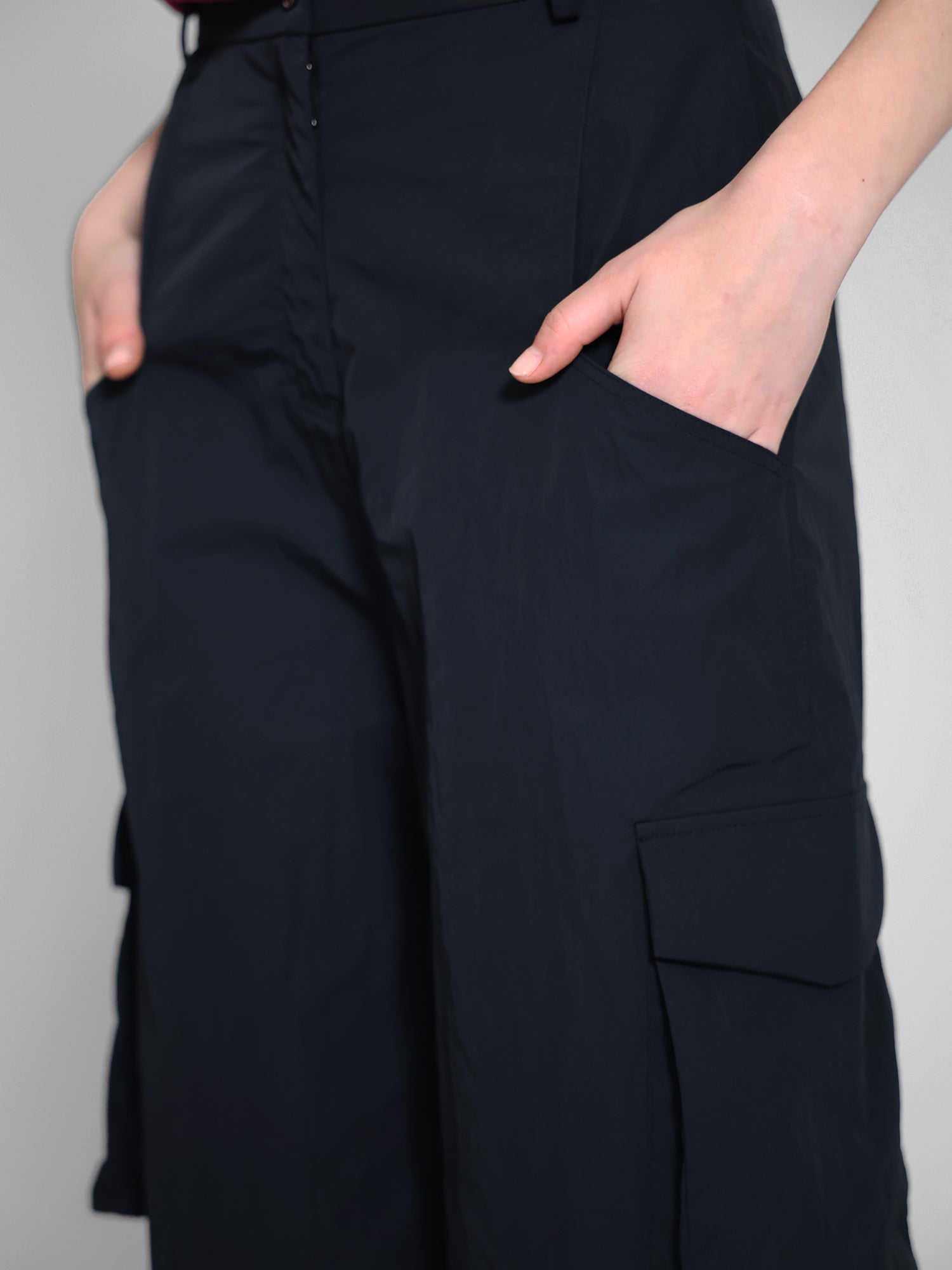 CLASSIC BLACK / STARRY WHITE TRENCH UTILITY STRAIGHT-LEG PANTS