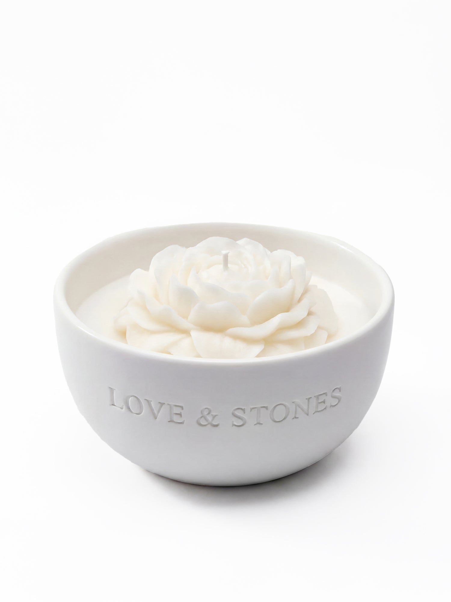 ROSE QUARTZ ROSE-SHAPED CANDLE
