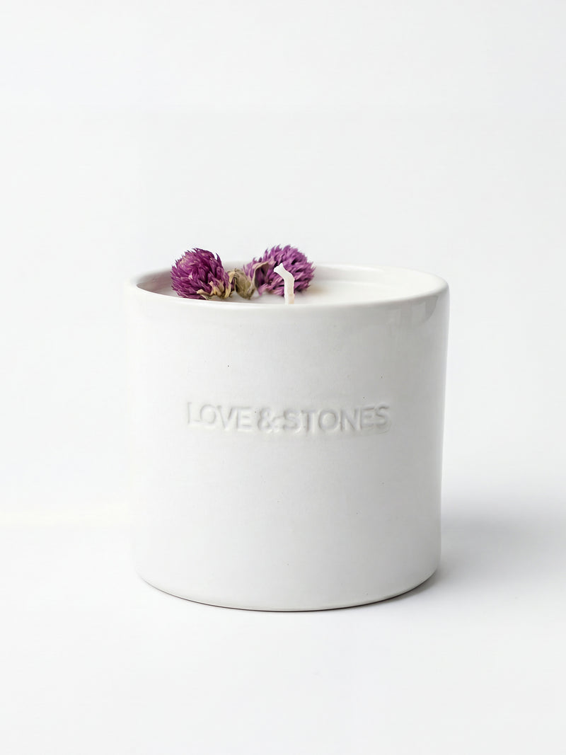 ROSE QUARTZ GLOBE AMARANTH SCENTED CANDLE