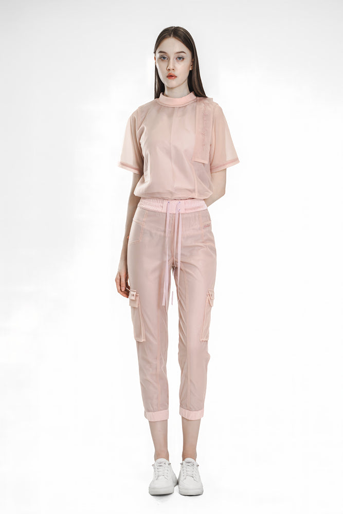 
                  
                    PINK/BLUE MESH CASUAL SLIM PANTS
                  
                