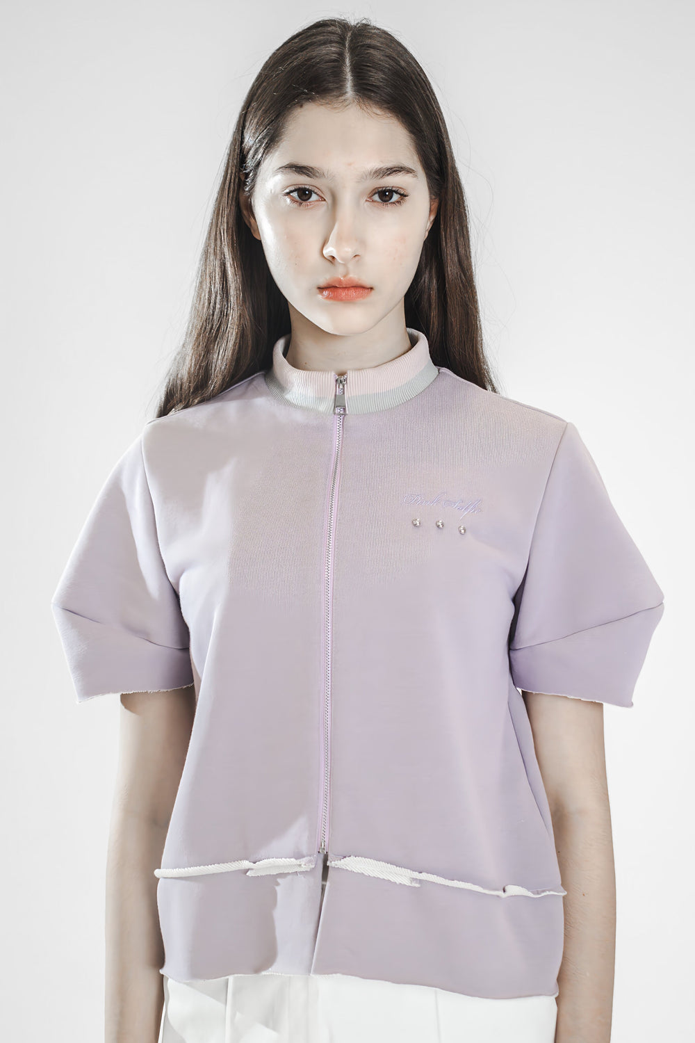 PINK / PURPLE / COFFEE / GREY FUTURISTIC FIVE-SLEEVE TOP