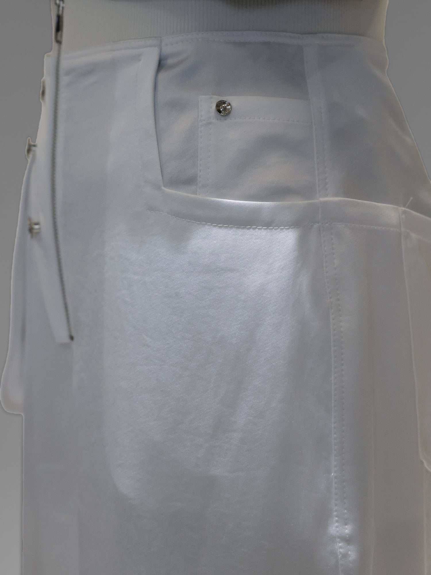 STARRY WHITE / MIDNIGHT BLUE SATEEN FUTURISTIC PANTS