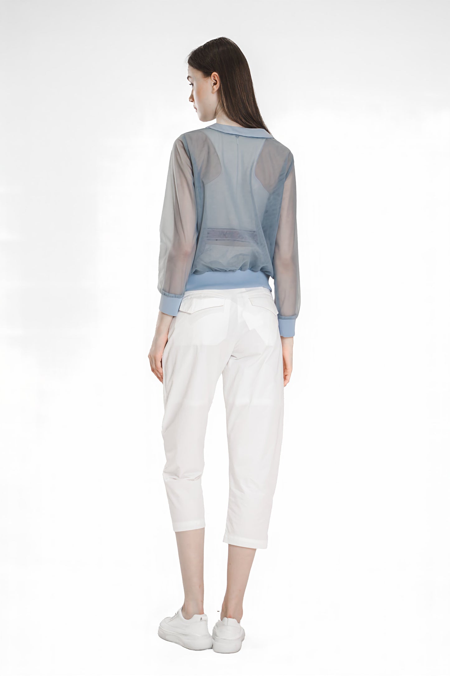 
                  
                    SHEER MESH JACKET IN PURPLE/BLUE TONES
                  
                