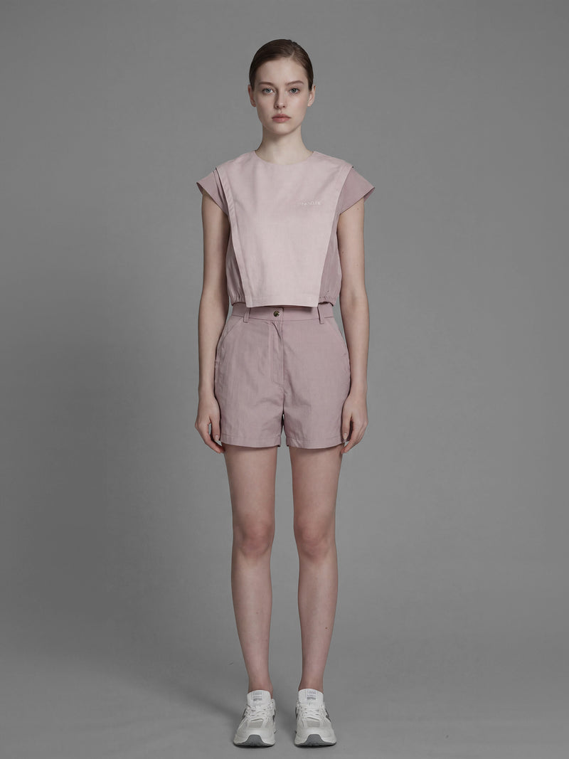 SOFT APRICOT PINK / COOL MIST GREY TRENCH SHORTS