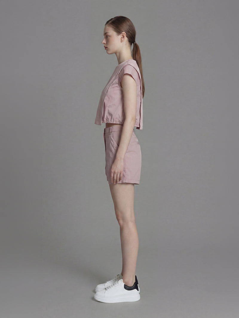SOFT APRICOT PINK / COOL MIST GREY TRENCH SHORTS
