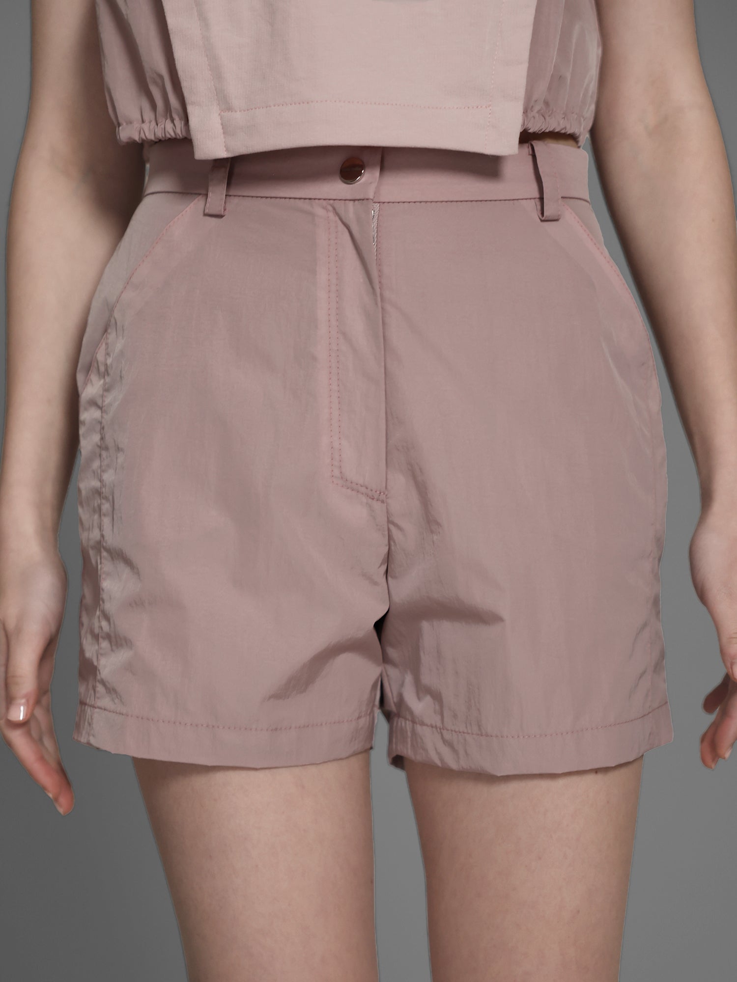 SOFT APRICOT PINK / COOL MIST GREY TRENCH SHORTS