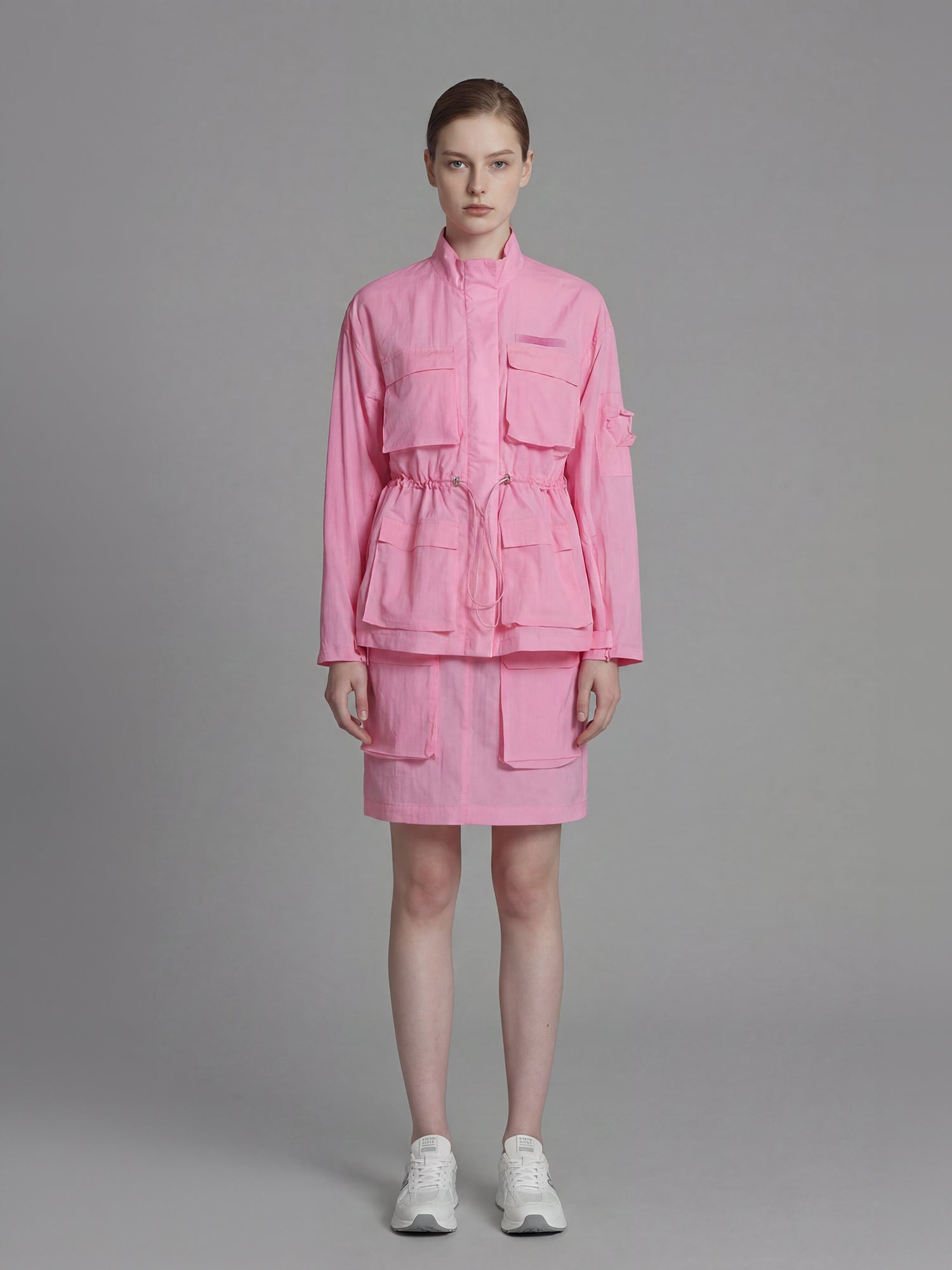WARM RED / COOL MIST BLUE / COOL LIGHT PINK / COOL MIST GREY UTILITY MIDI SKIRT