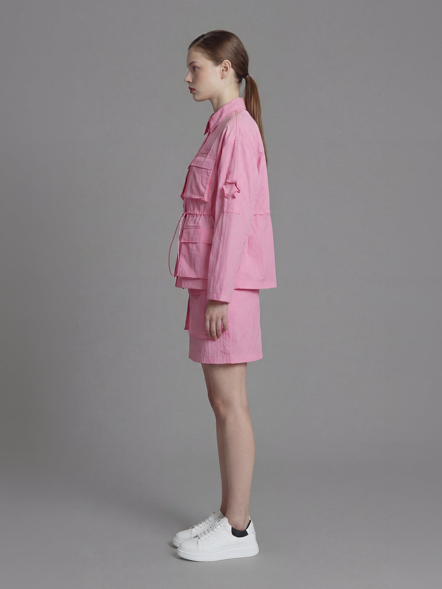 WARM RED / COOL MIST BLUE / COOL LIGHT PINK / COOL MIST GREY LONG UTILITY TRENCH COAT