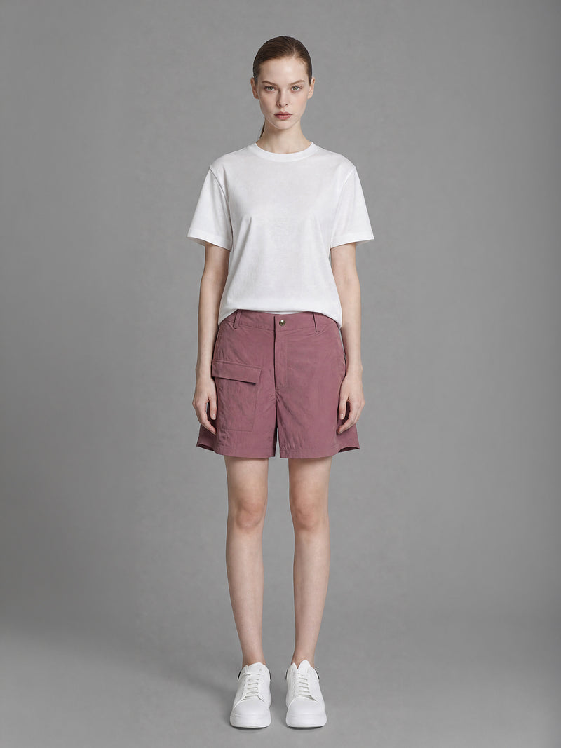 DEEP BROWN/DESERT PINK TRENCH SHORTS