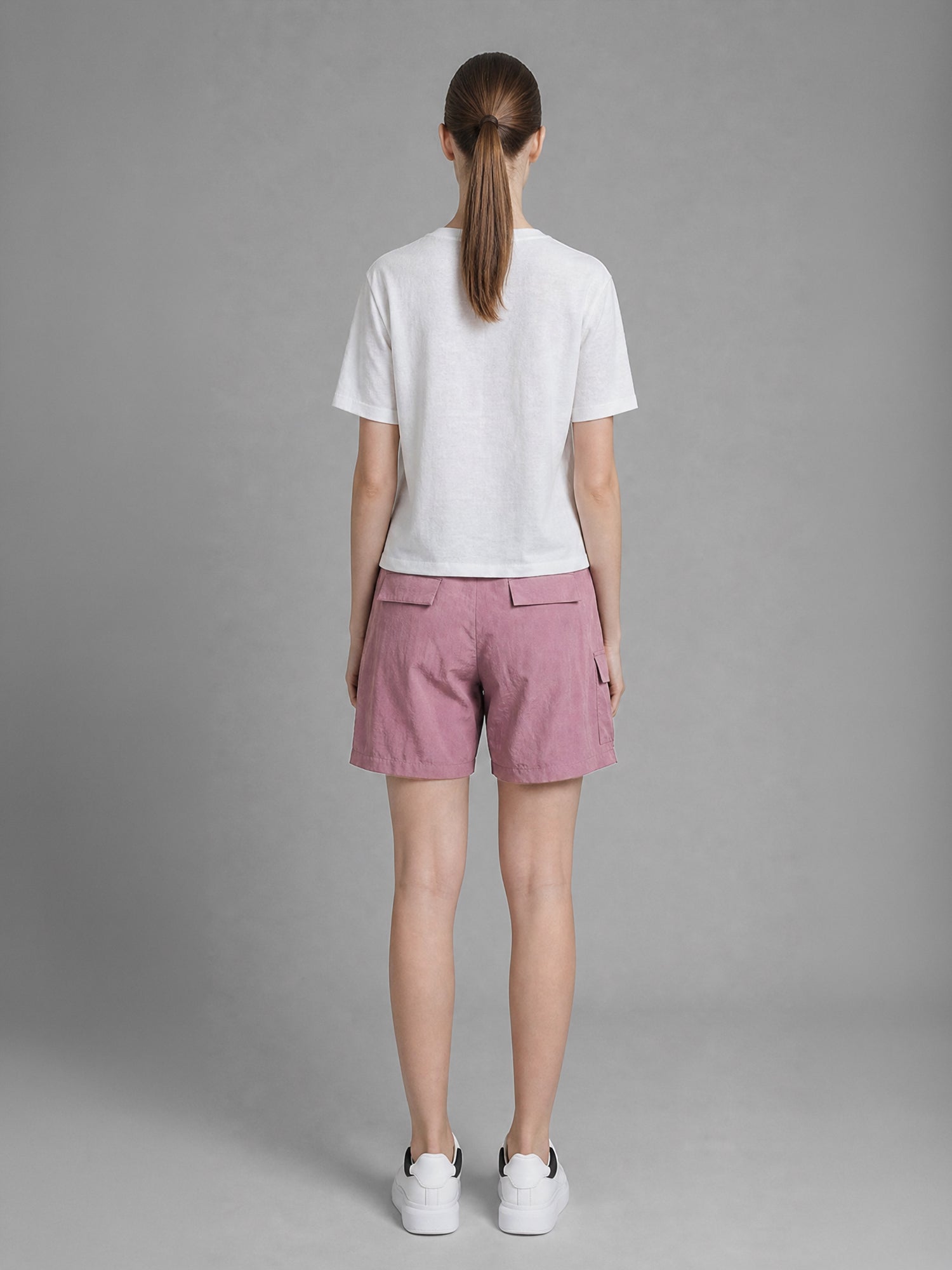 DEEP BROWN/DESERT PINK TRENCH SHORTS