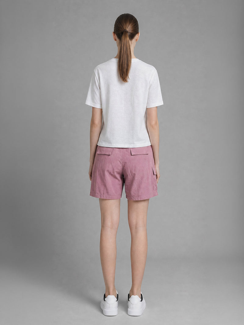DEEP BROWN/DESERT PINK TRENCH SHORTS
